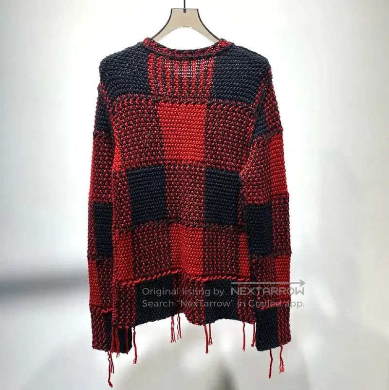 Valentino Valentino Black and Red Checkered Knit Sweater . Size US M / EU 48-50 / 2 - 6 Thumbnail