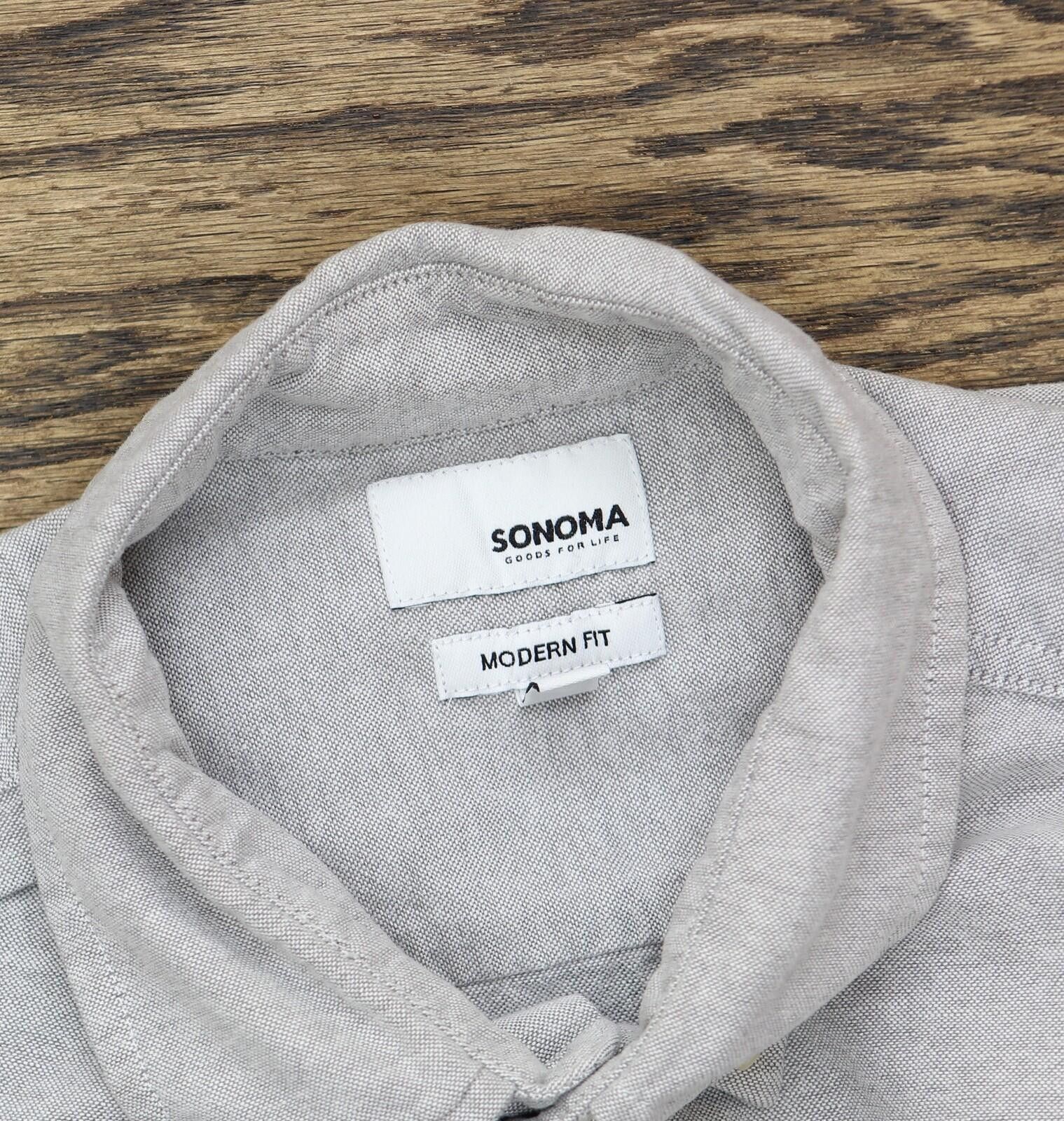 Sonoma Sonoma Long Sleeve Cotton Modern Fit Dress Shirt Gray` S Size US S / EU 44-46 / 1 - 3 Thumbnail
