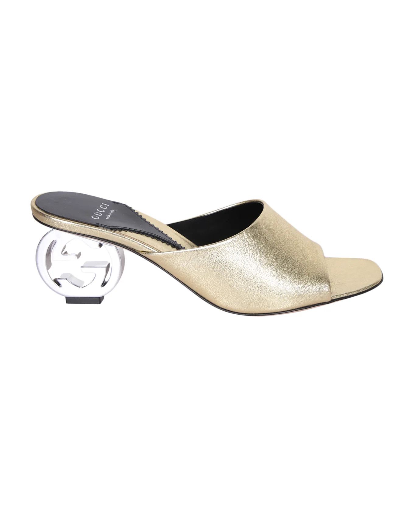 o1s1wg110425 Gg Heeled Mules Sandals in Metallic
