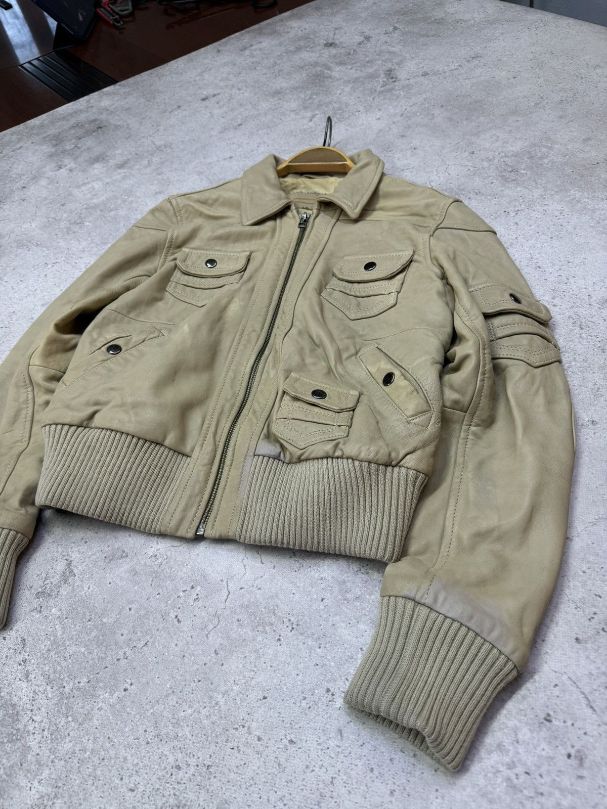 Junya Watanabe Vintage 00s Soft Faded Leather Multi-pocket Cargo Jacket Size US S / EU 44-46 / 1 - 3 Thumbnail