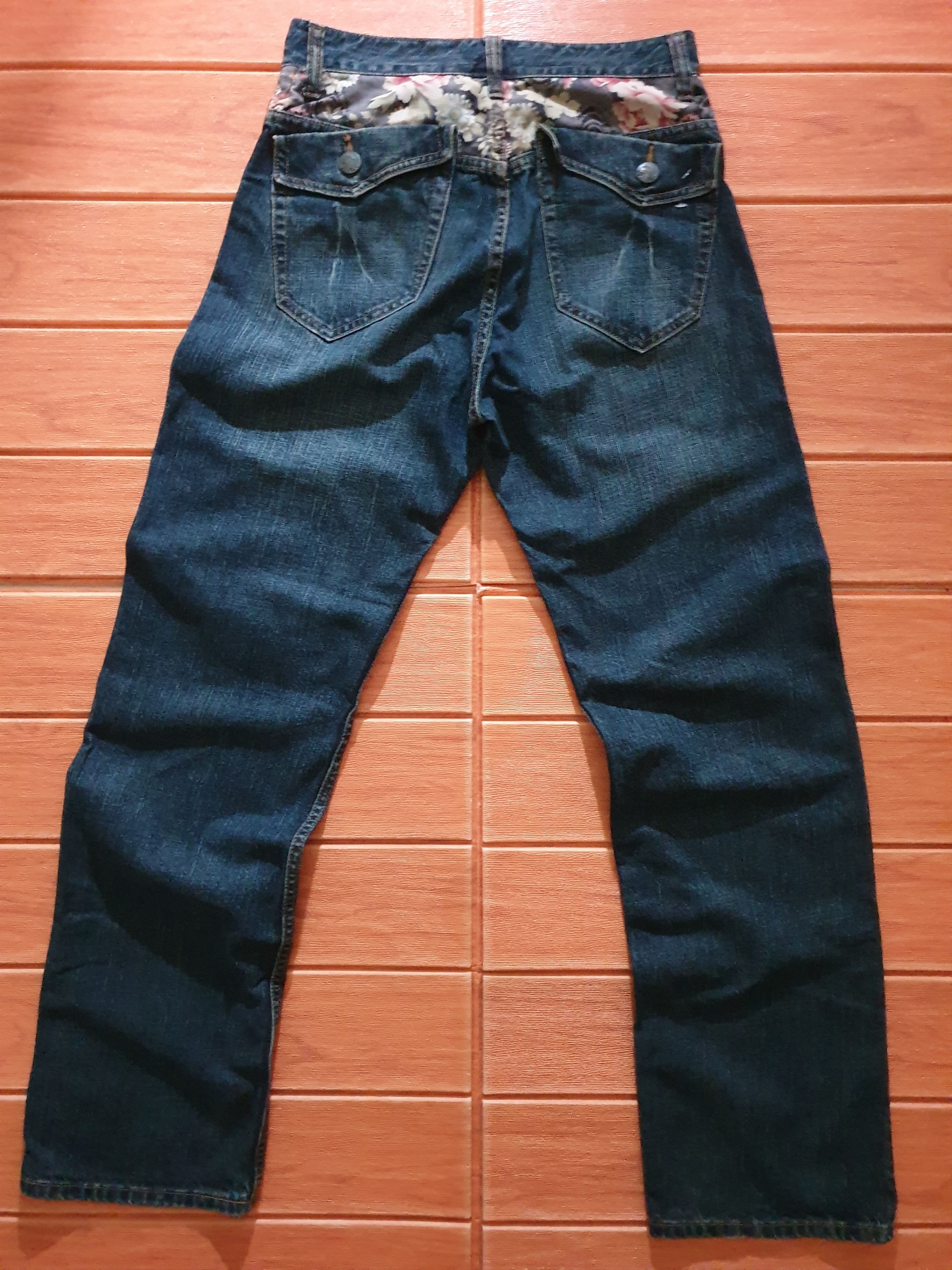 Japanese Brand 💥Koi fish embroidery sukajan denim pant Size US 29 - 11 Thumbnail