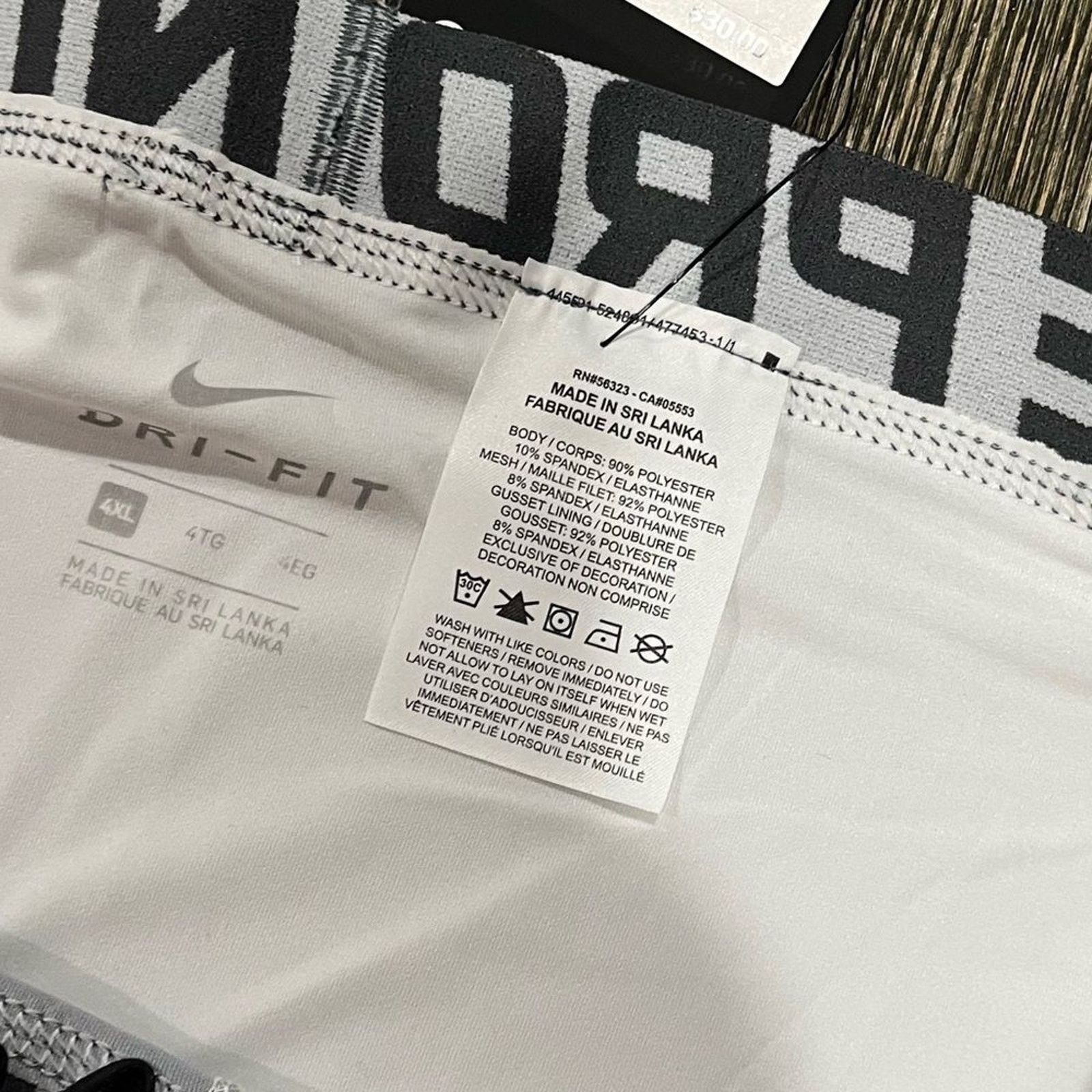 Nike NWT Nike Compression Shorts NBA Dri Fit White Gray Size 4XL Size US 44 / EU 60 - 2 Thumbnail