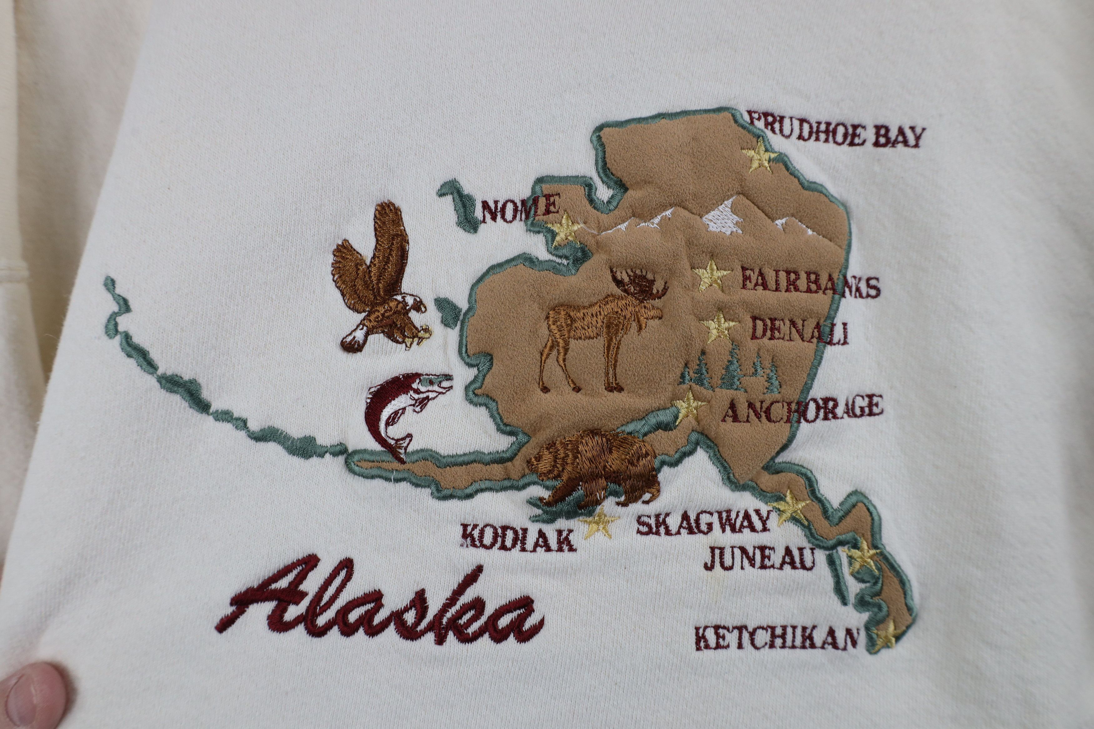 Vintage Vintage 90s Streetwear Heavyweight Map Nature Sweatshirt USA Size US XXL / EU 58 / 5 - 4 Thumbnail