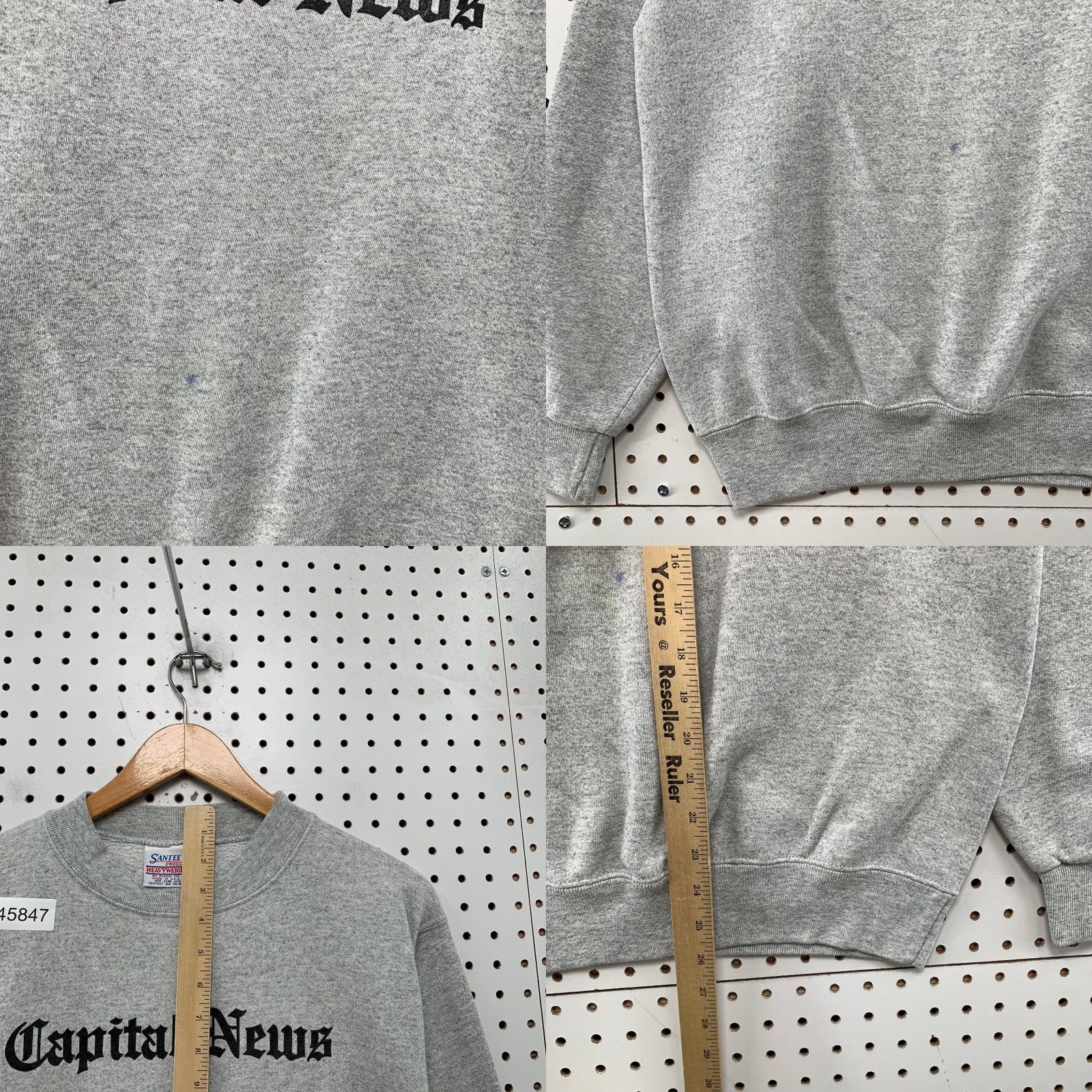 Vintage VINTAGE Capital News Sweatshirt Mens Large Gray Heavyweight USA Shirt Pullover 80s Regular Size L Men Size US L / EU 52-54 / 3 - 8 Thumbnail