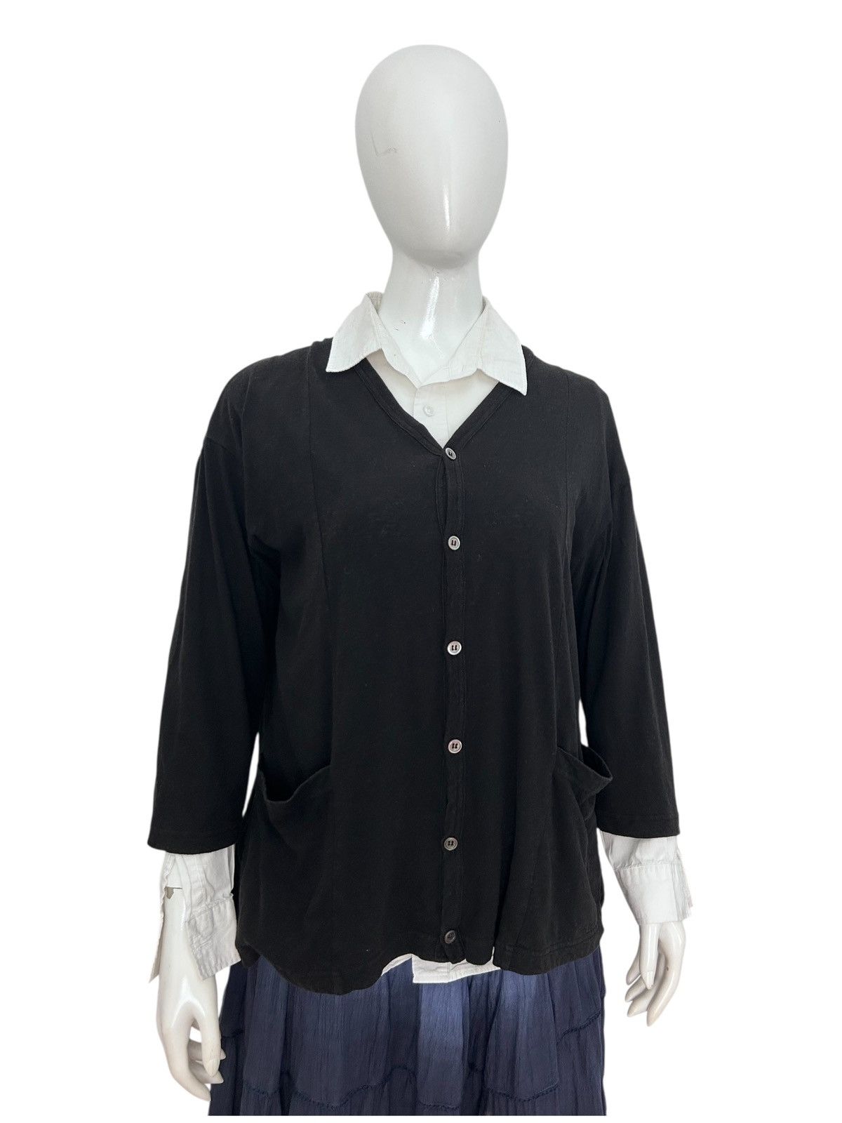 Zucca Vintage Zucca by Issey Miyake Black Button-Up Cardigan Size M / US 6-8 / IT 42-44 - 3 Thumbnail