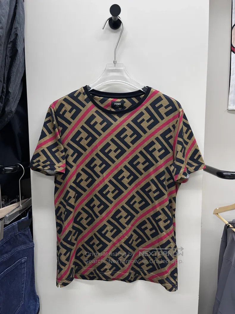 Fendi Fendi Printed Double F Short Sleeve T-Shirt Size US L / EU 52-54 / 3 - 1 Thumbnail
