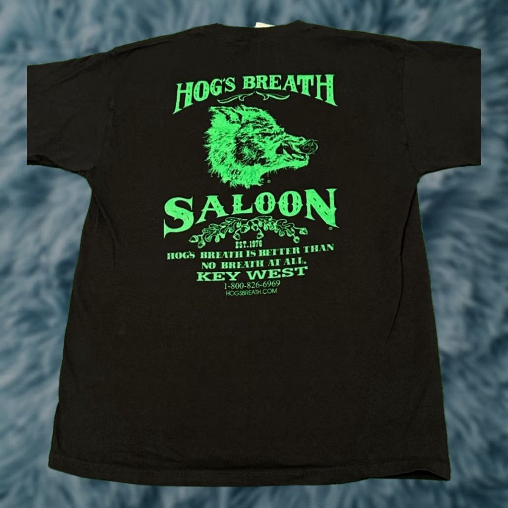 Vintage VINTAGE 90s Biker Hogs Breath Saloon Key West Bike Week VTG Shirt Mens Large Size US L / EU 52-54 / 3 - 1 Thumbnail