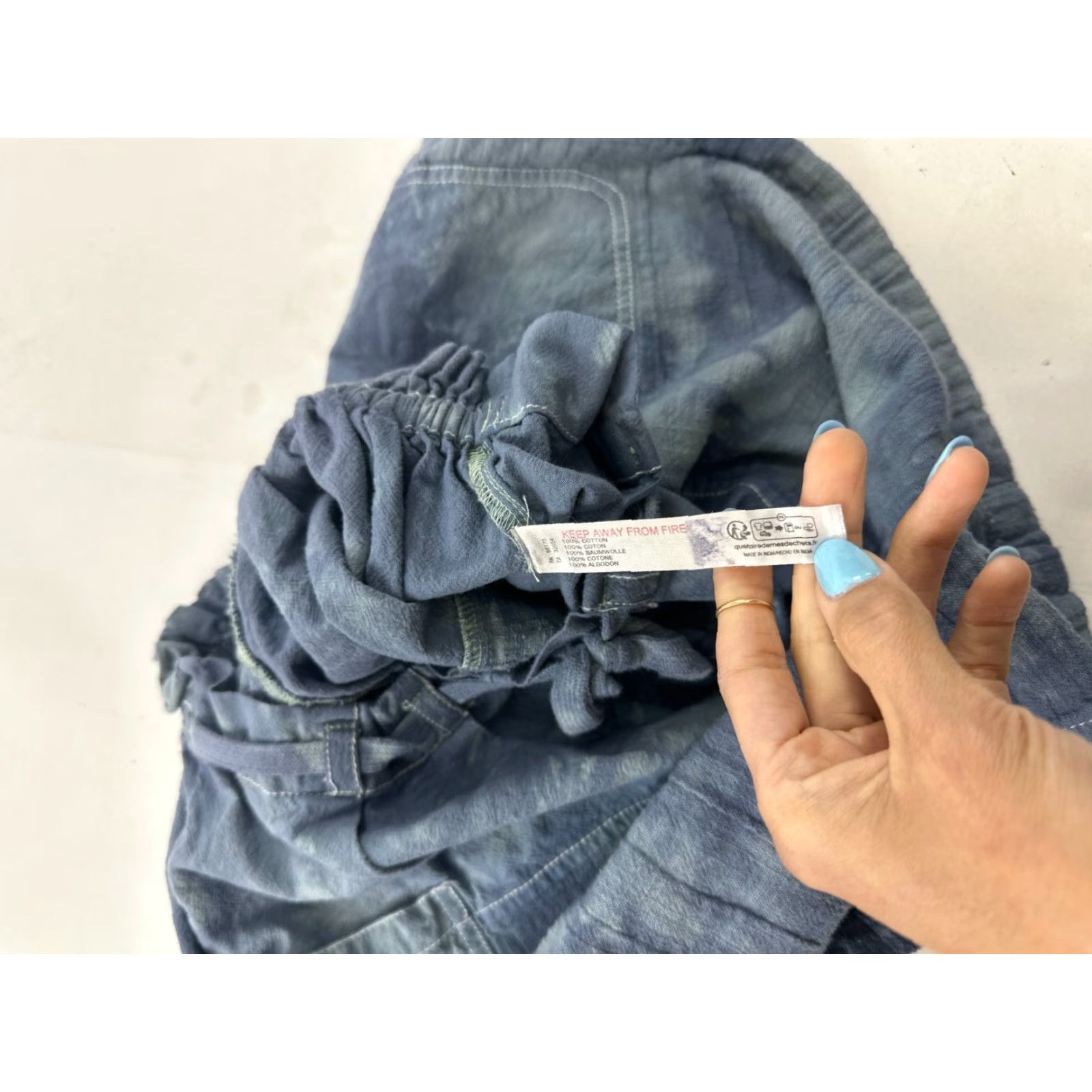 Free People Free People Womens XS Blue Tie Dye French Terry Sweat Shorts 3" Inseam Drawstring Casual Size 26" / US 2 / IT 38 - 4 Thumbnail