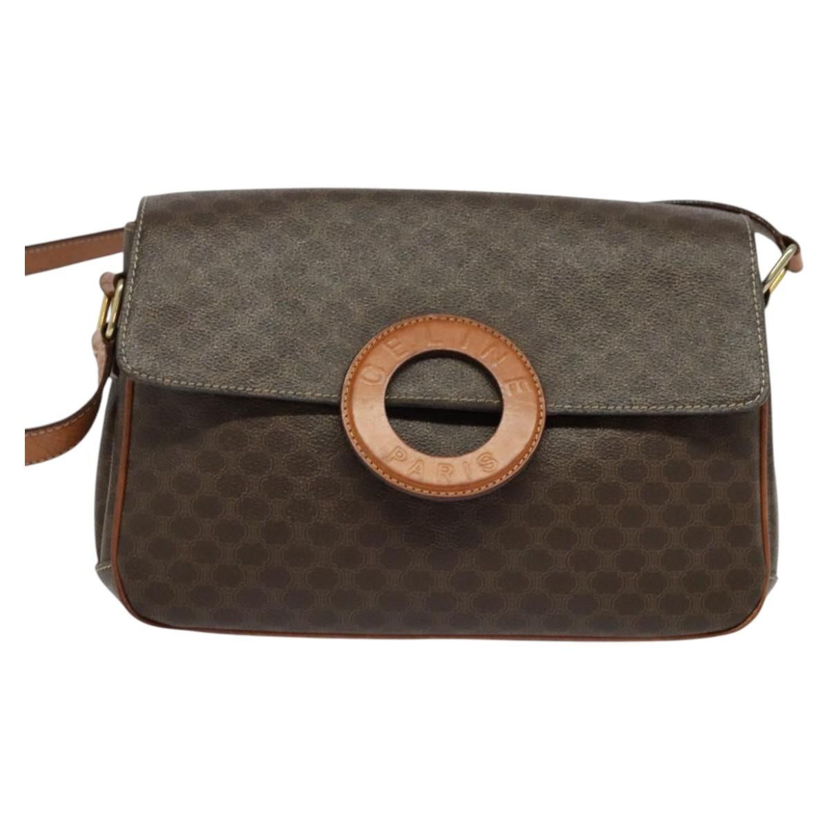 Celine CELINE Macadam Canvas Shoulder Bag Pvc Leather Brown Gold Size ONE SIZE - 2 Thumbnail