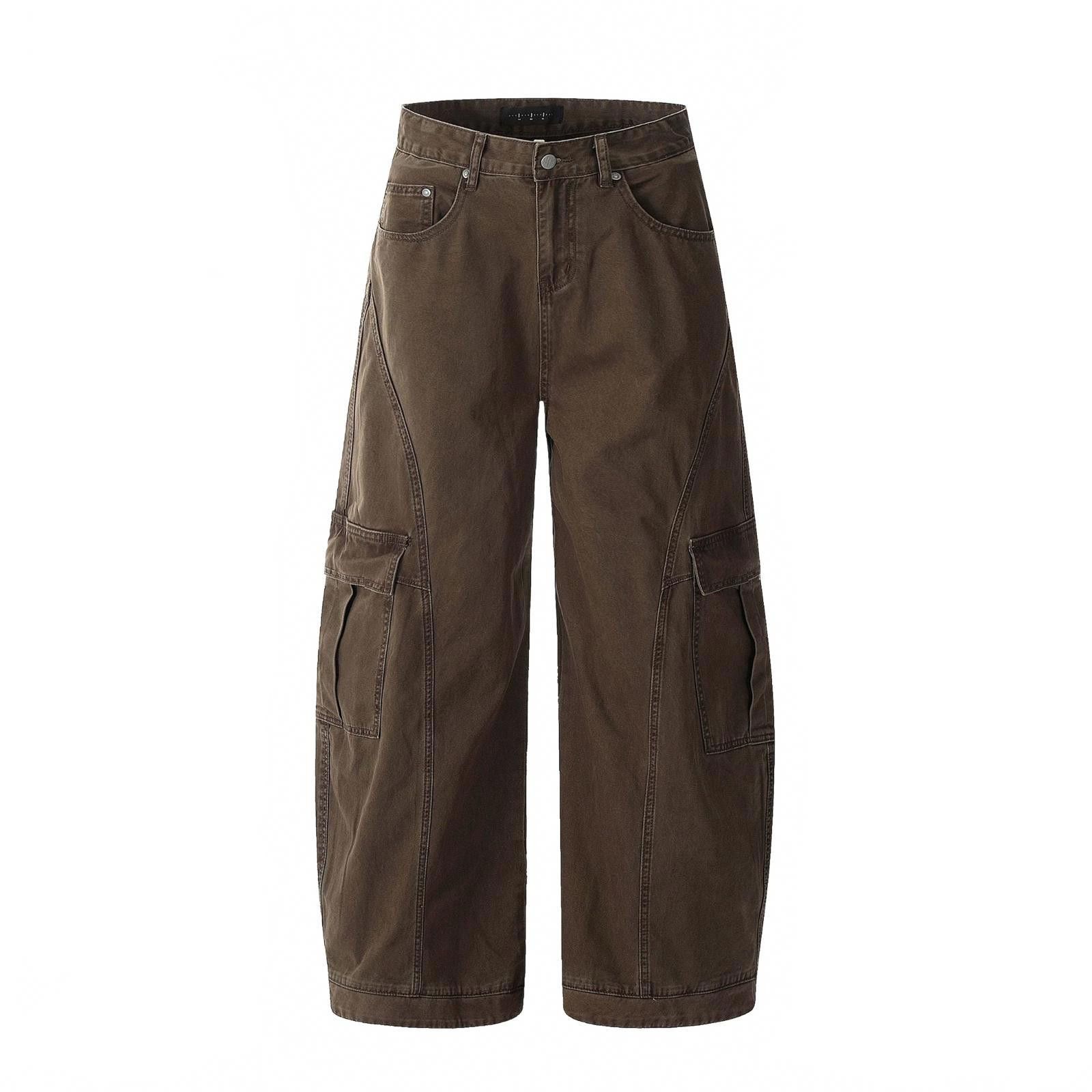 Japanese Brand Wide Leg Cargo Pants, Baggy Casual Workwear Pants Size US 32 / EU 48 - 4 Thumbnail