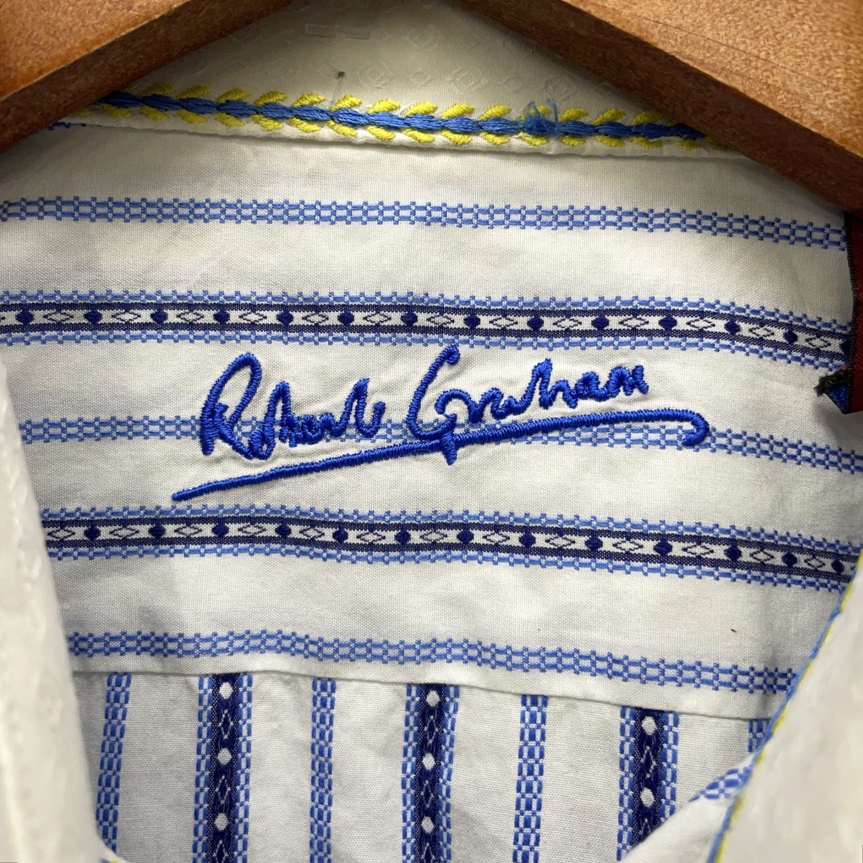 Robert Graham Robert Graham Shirt Mens Size L Striped Cotton Long Sleeve Button-Down Multicolor Size 42R - 4 Thumbnail
