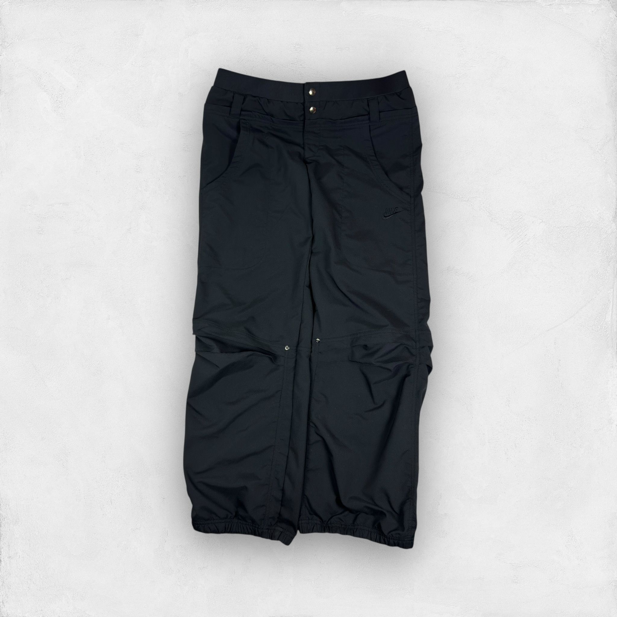 Nike × Vintage Nike Dri-Fit Women's Black Swoosh Straight Leg Track Pants M Size 30" / US 8 / IT 44 - 1 Thumbnail