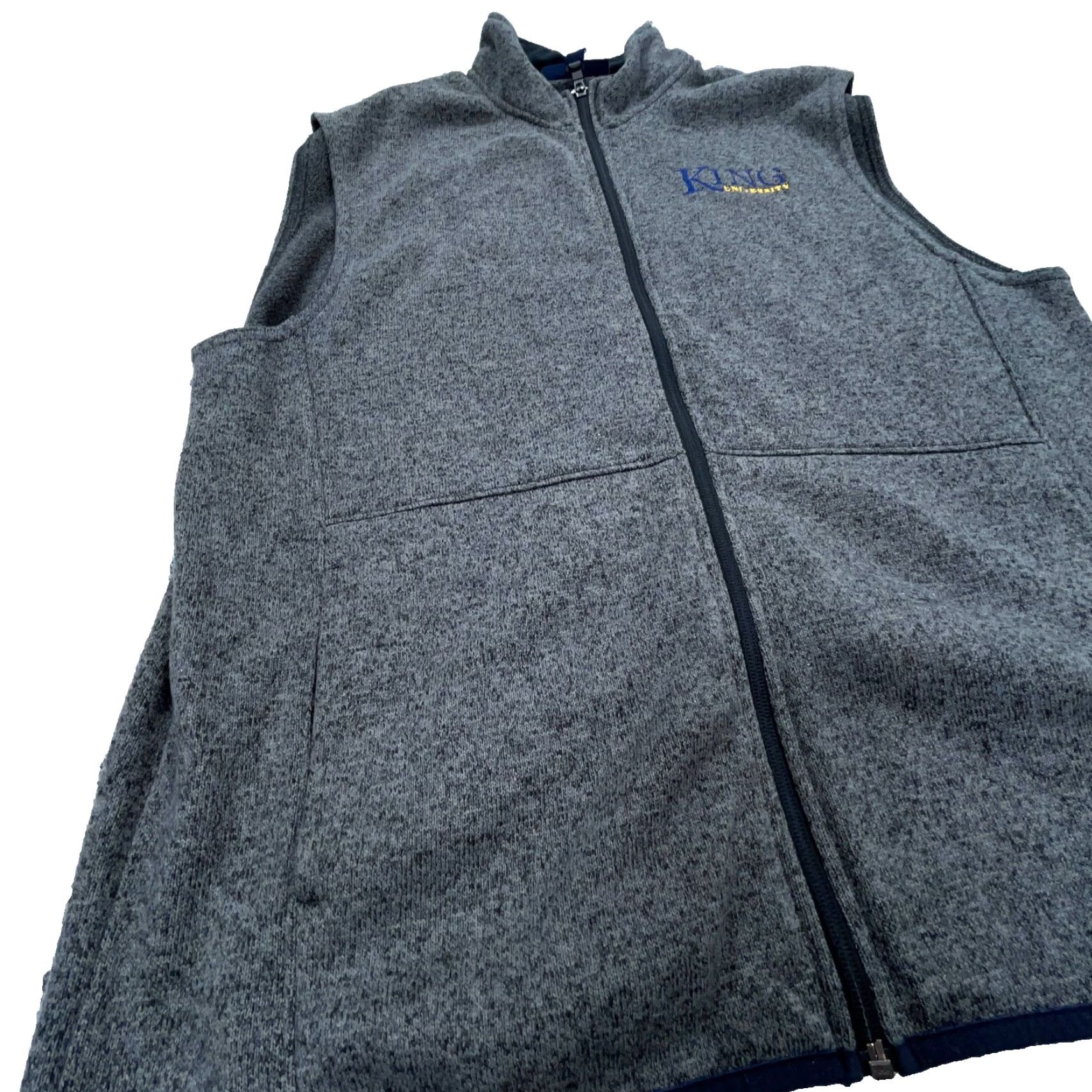 Vintage League King University Vest Men XL Gray Fleece Jacket Collage Heather Adult Size US XL / EU 56 / 4 - 6 Thumbnail