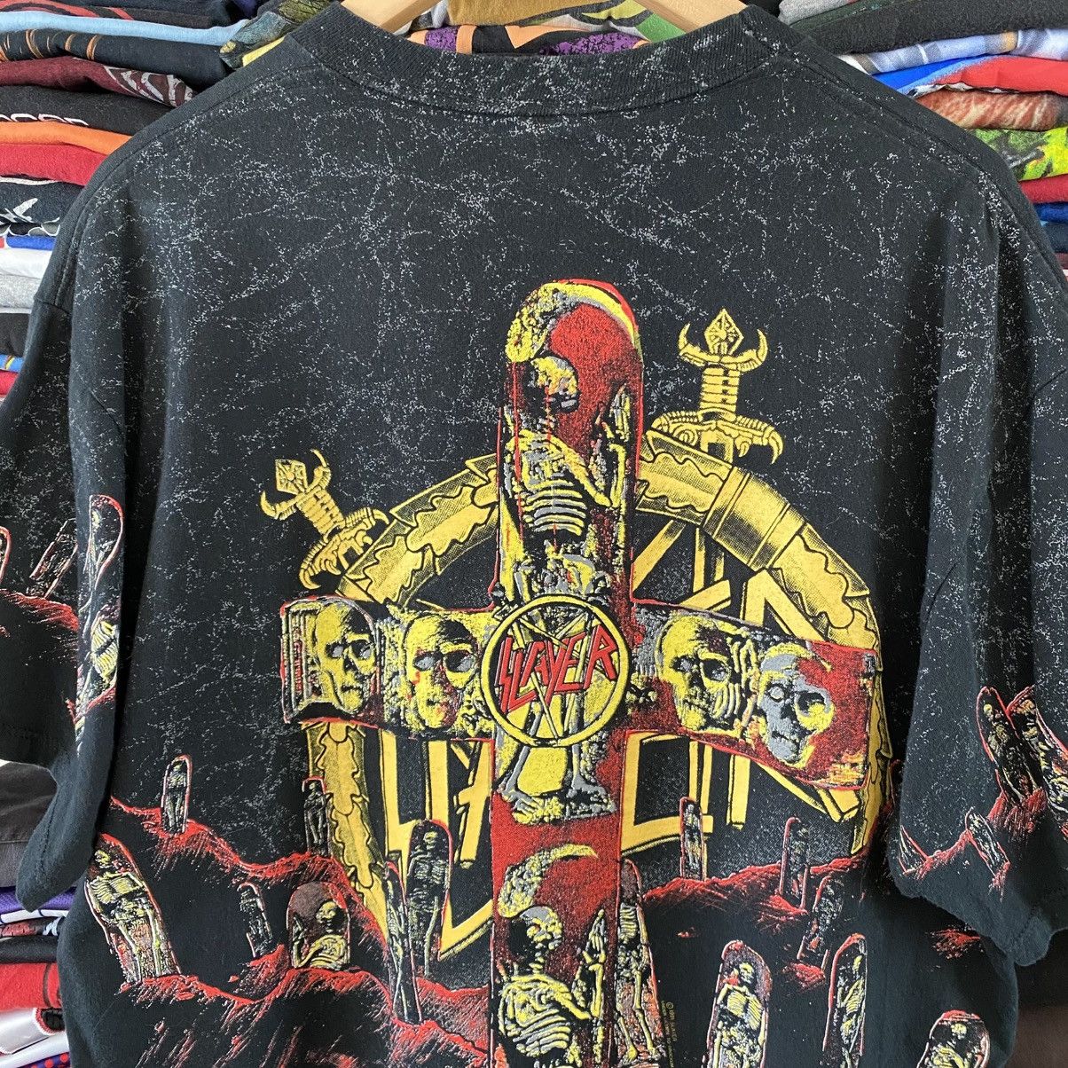 Jerzees Vintage Slayer T-Shirt All Over Print Seasons in the Abyss Size US XL / EU 56 / 4 - 6 Thumbnail