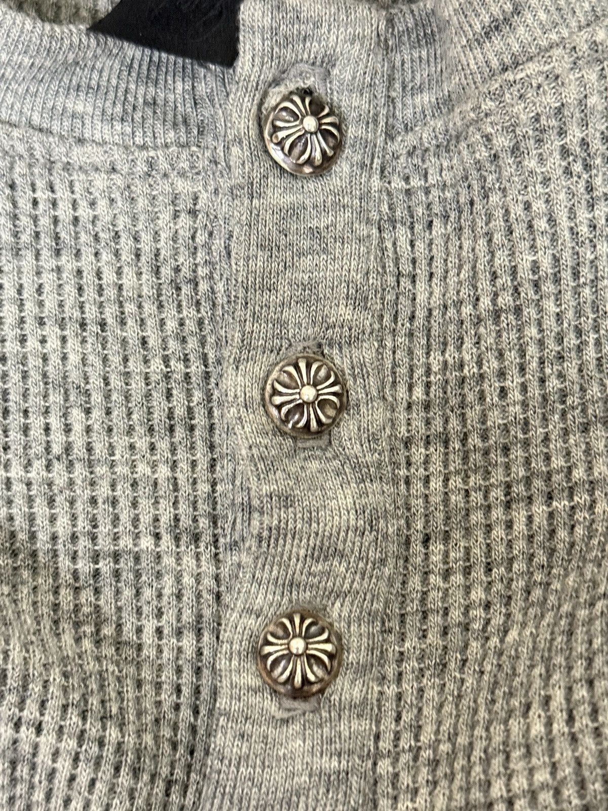 Chrome Hearts Chrome Hearts wool thermal henley gray with silver buttons Size US L / EU 52-54 / 3 - 7 Thumbnail