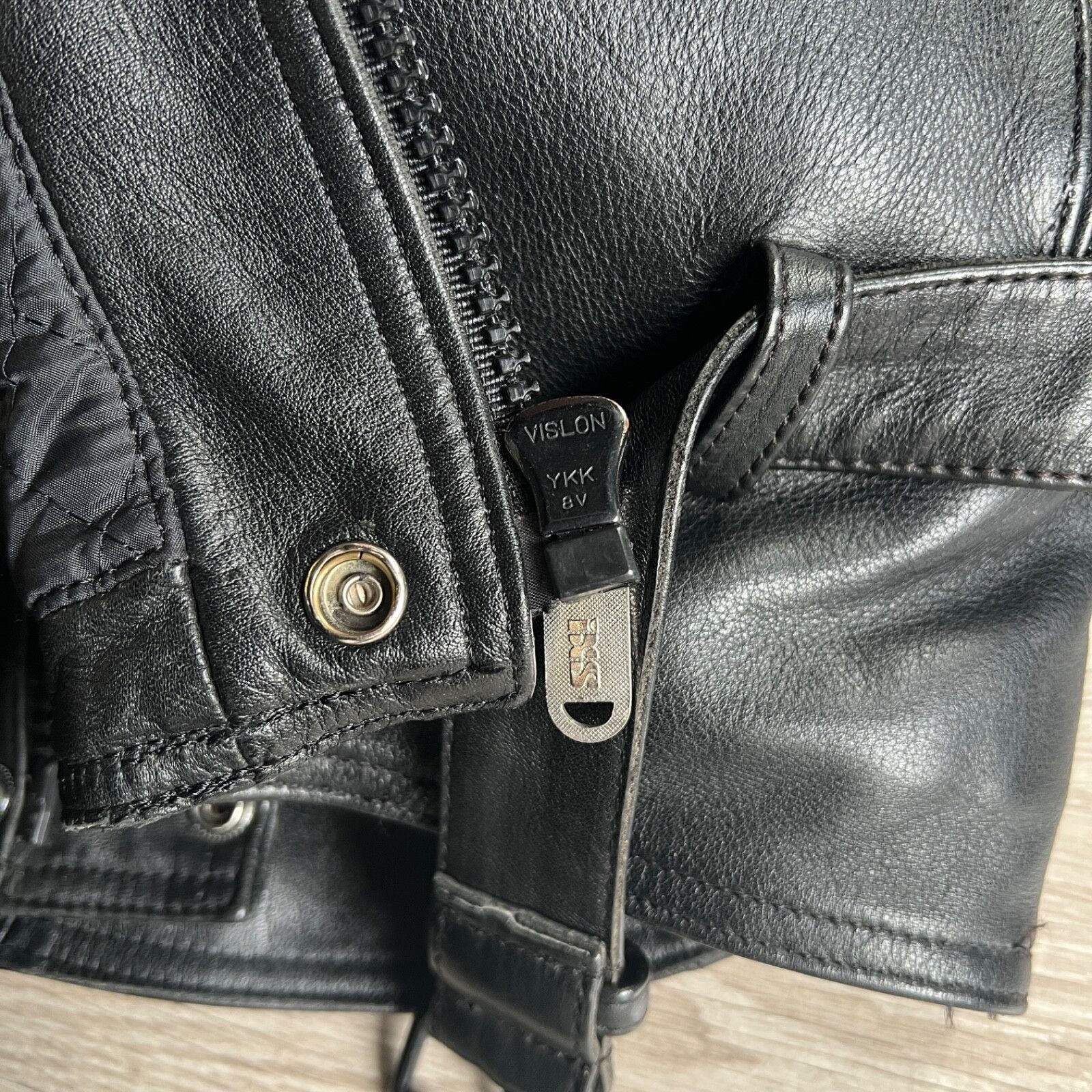 Genuine Leather iXS Vintage Moto Biker Black Real Leather Jacket 8712AC Size US XL / EU 56 / 4 - 15 Thumbnail