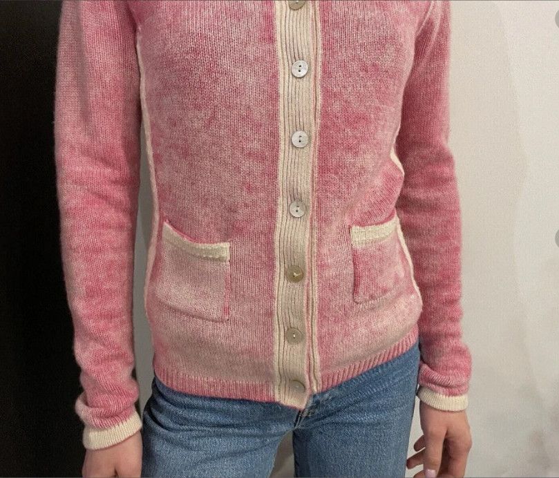 Vintage DDP Maxine Merino Wool Cashmere Button Knit Sweater Pink y2k Size S / US 4 / IT 40 - 5 Thumbnail