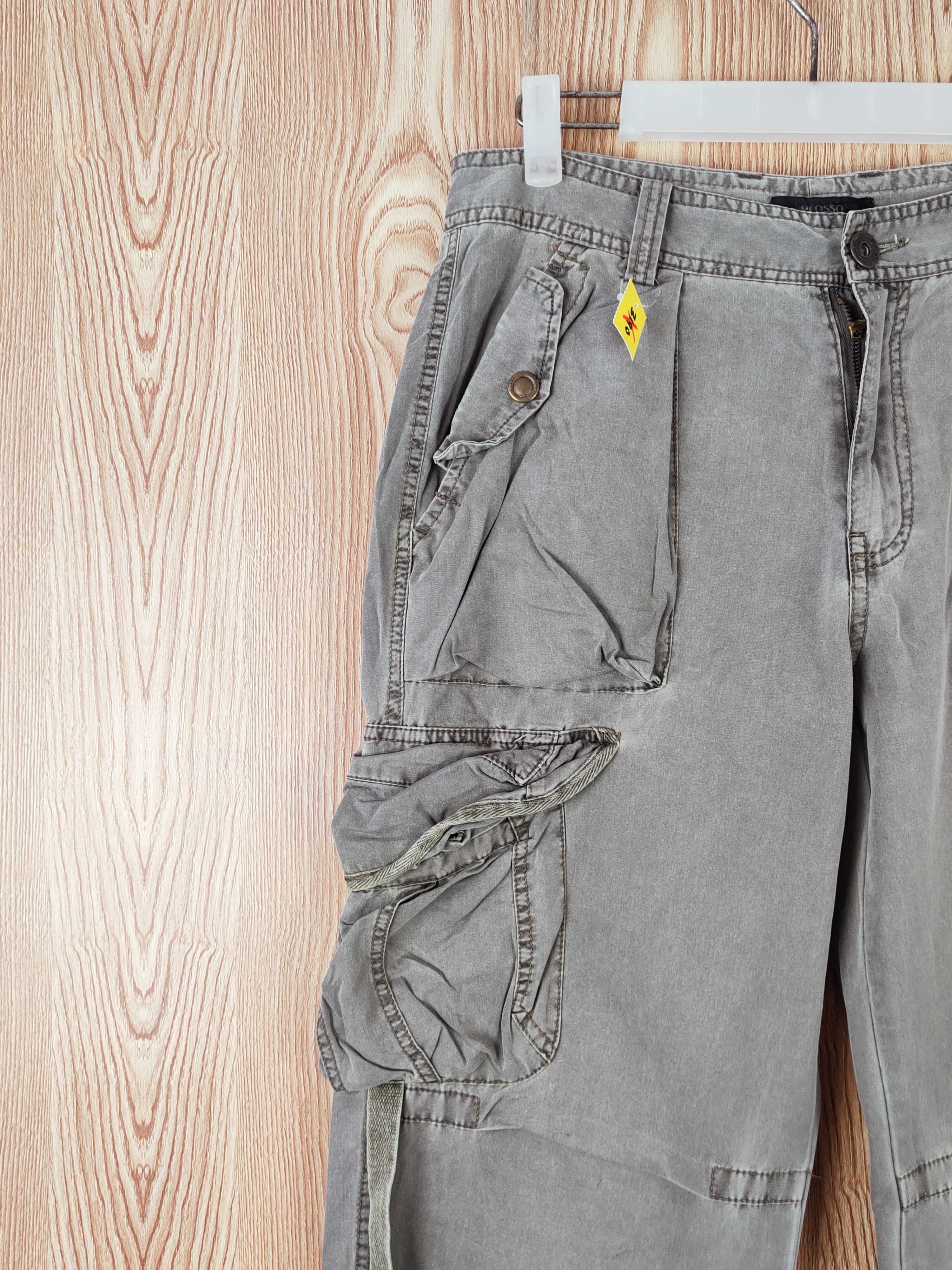 Japanese Brand Grosso Gray Multipocket Tactical Cargo Pants #W927 Size US 31 - 3 Thumbnail