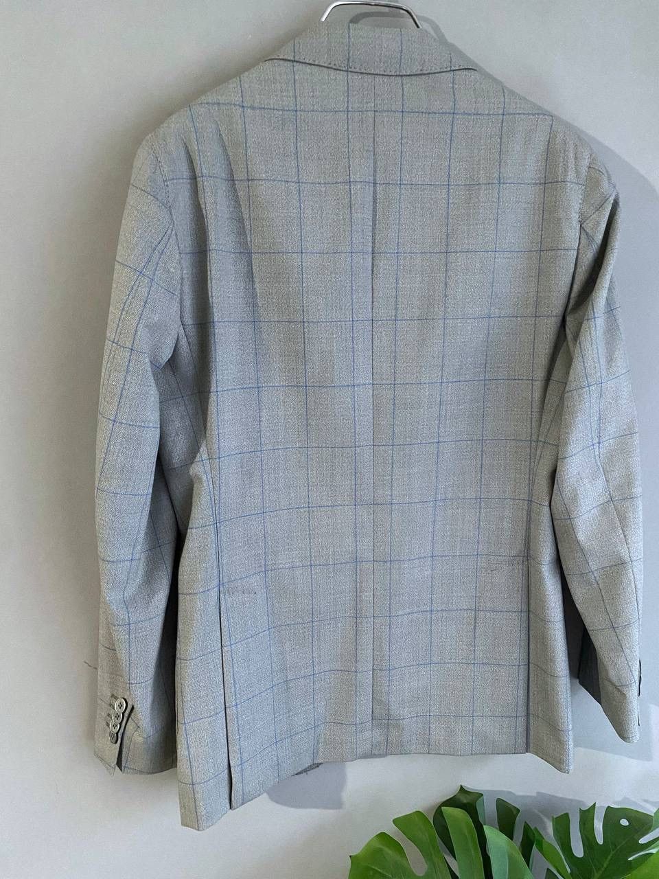 Boggi Boggi Milano 120's Wool Gray/Blue Сhecked Men's Blazer, 46R Size 46R - 12 Thumbnail