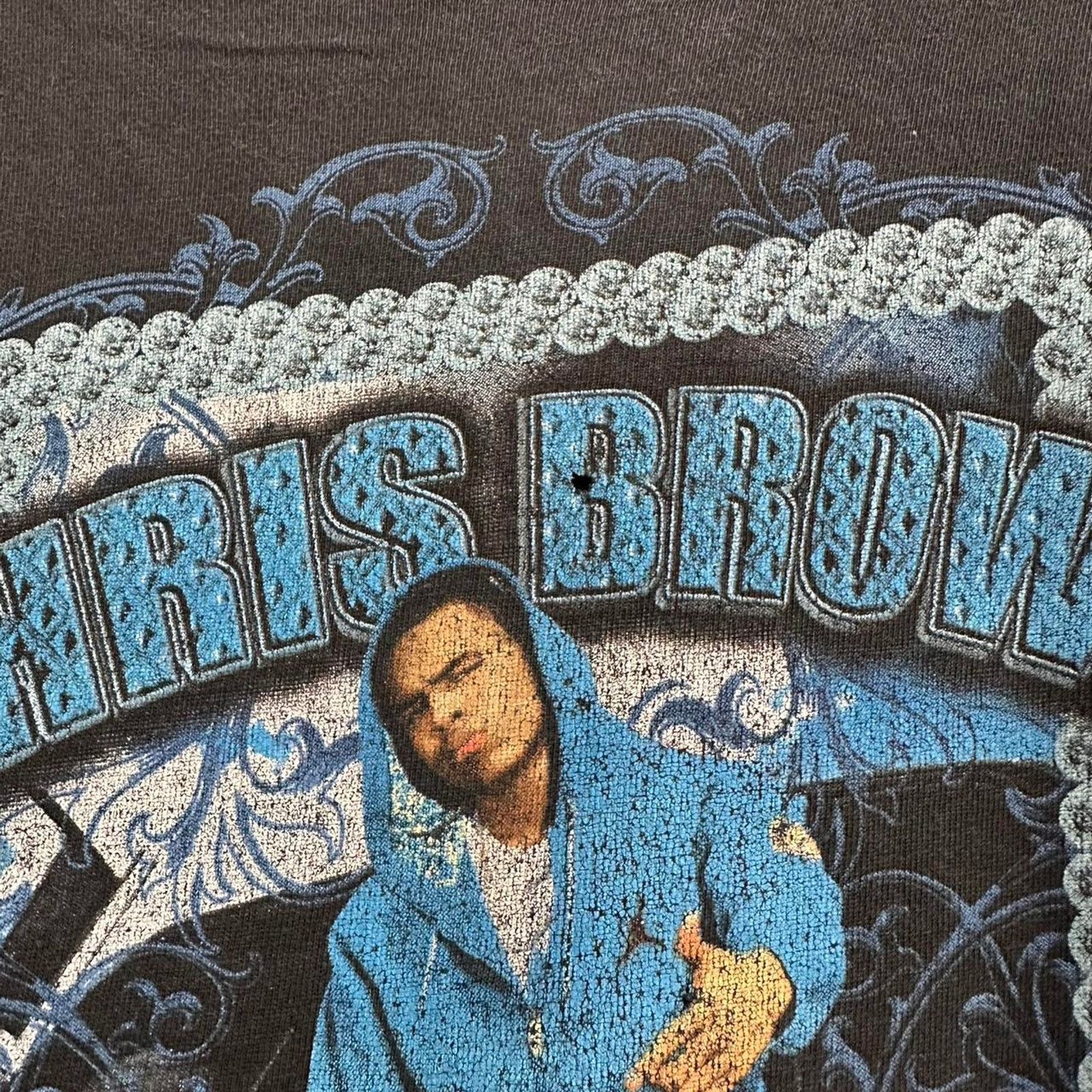 Band Tees × Vintage Vintage Y2K Chris Brown Rap Tee Size US L / EU 52-54 / 3 - 6 Thumbnail