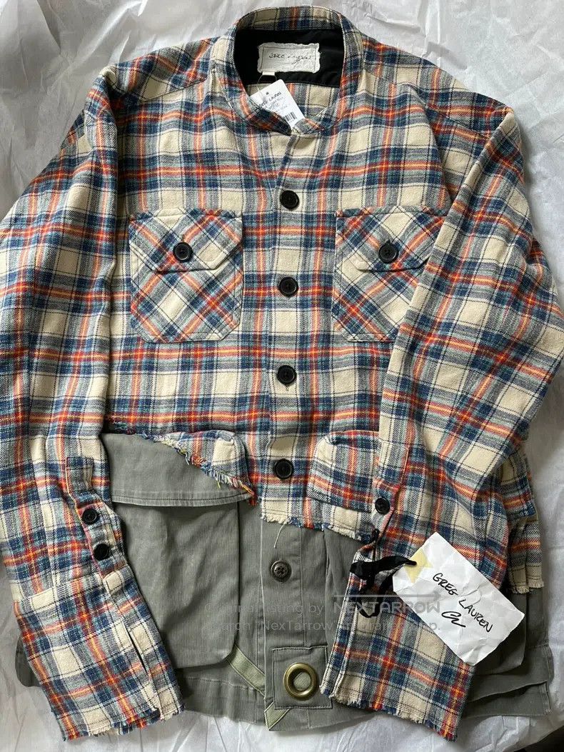 Greg Lauren Greg Lauren Plaid Spliced Men's Shirt Size US S / EU 44-46 / 1 - 3 Thumbnail