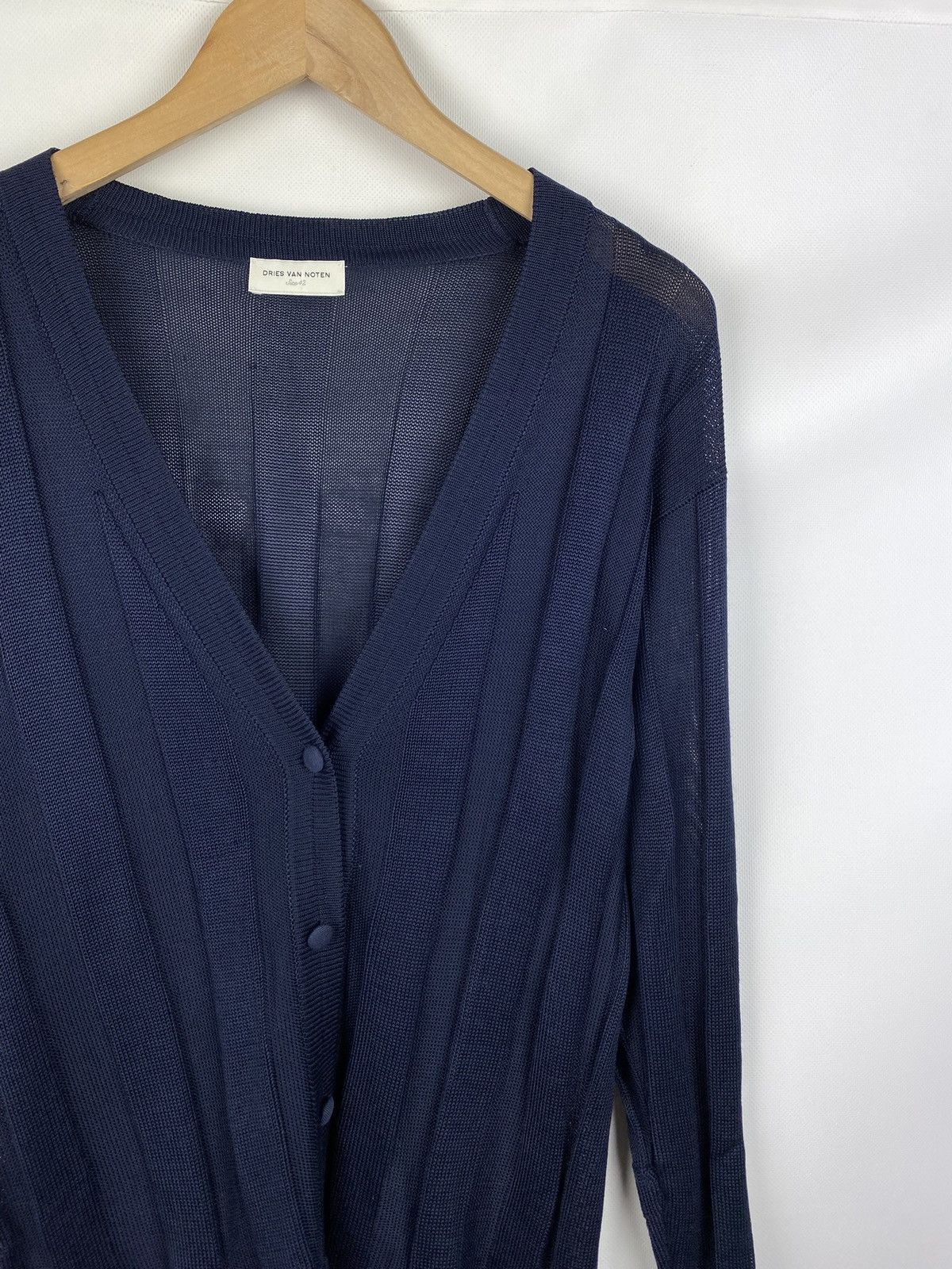 Dries Van Noten Dries Van Noten ladies silk cardigan sweater size 42 navy Size M / US 6-8 / IT 42-44 - 6 Thumbnail