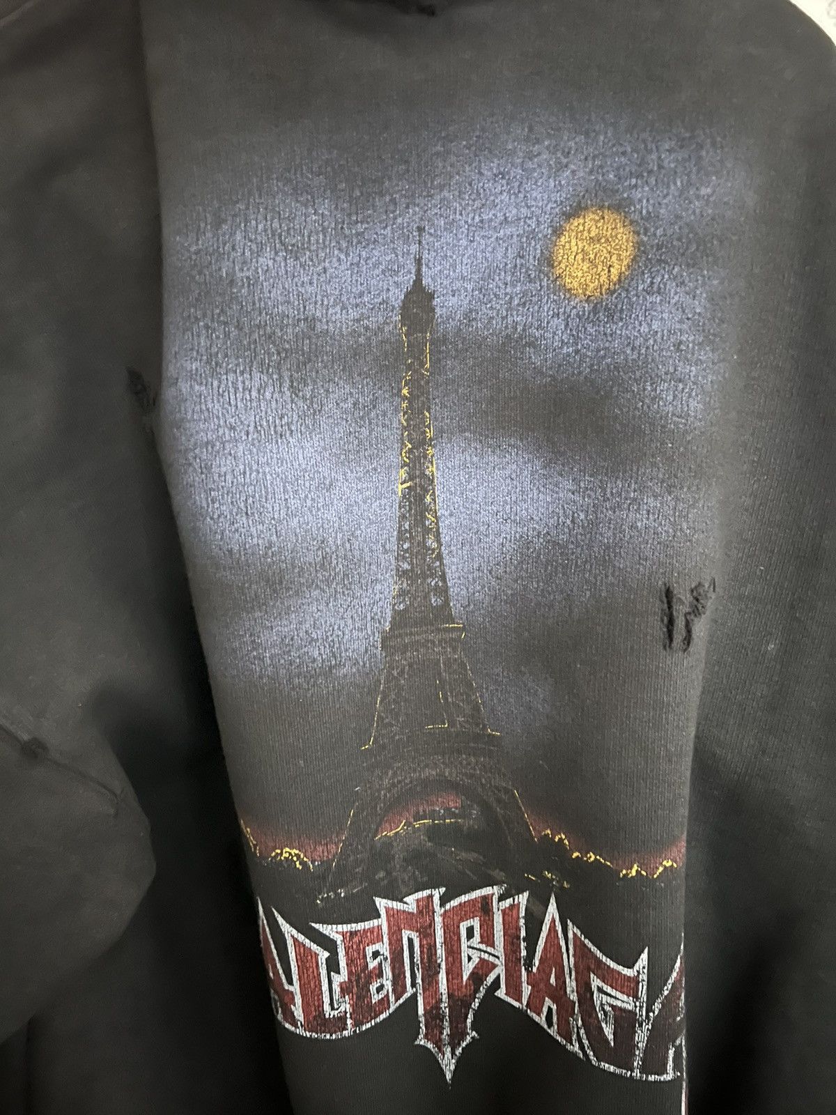 Balenciaga ⚠️RARE⚠️Balenciaga Paris Moon washed black Zip-up Hoodie Size US L / EU 52-54 / 3 - 9 Thumbnail