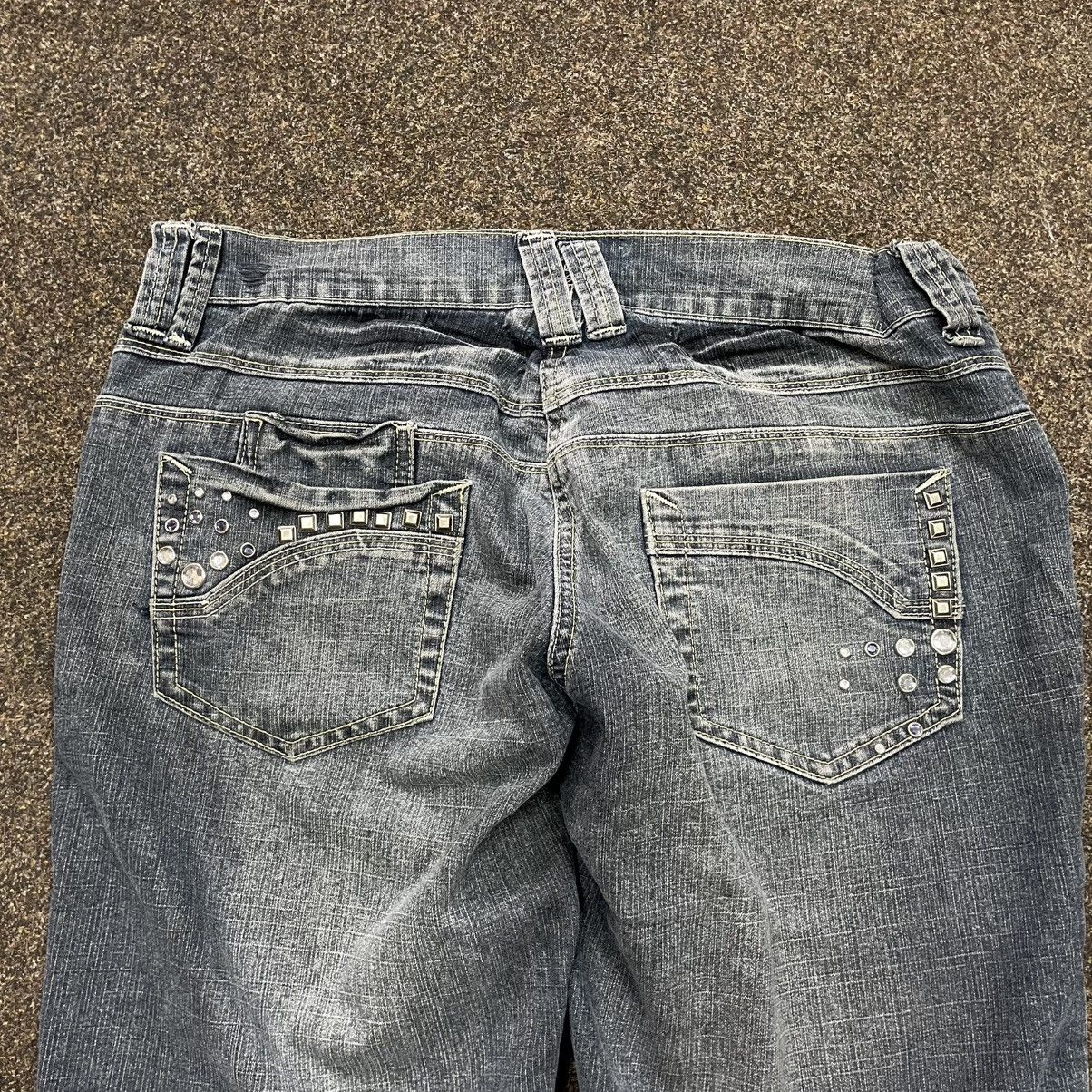 Vintage Vintage Y2K Baggy Bootcut Jeans Faded Distressed Skate Logo Size 32" / US 10 / IT 46 - 2 Thumbnail
