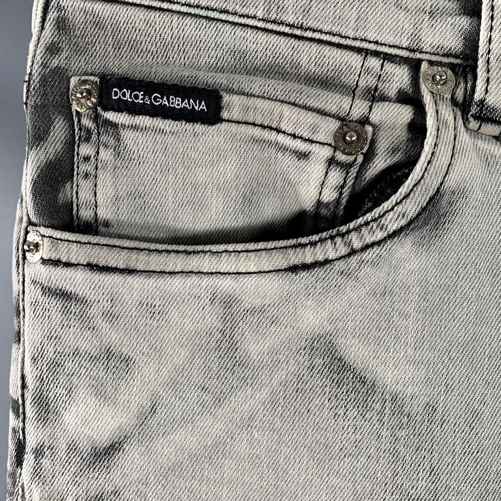 Dolce & Gabbana DOLCE & GABBANA Jeans Size 30 Grey Twill Skinny Zip Fly Cotton Blend Men Size US 30 / EU 46 - 2 Thumbnail