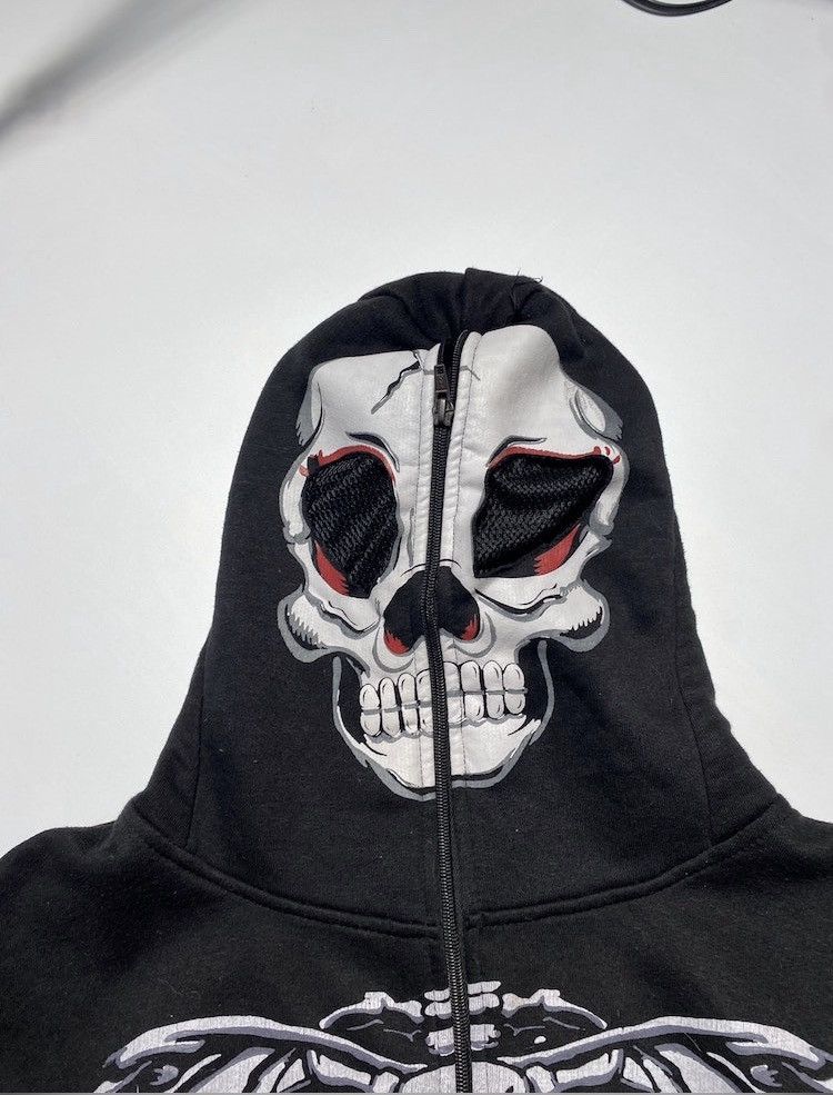 Japanese Brand × Vintage Y2k skull skeleton pile zip up hoodie Ed Hardy Affliction Size US L / EU 52-54 / 3 - 6 Thumbnail