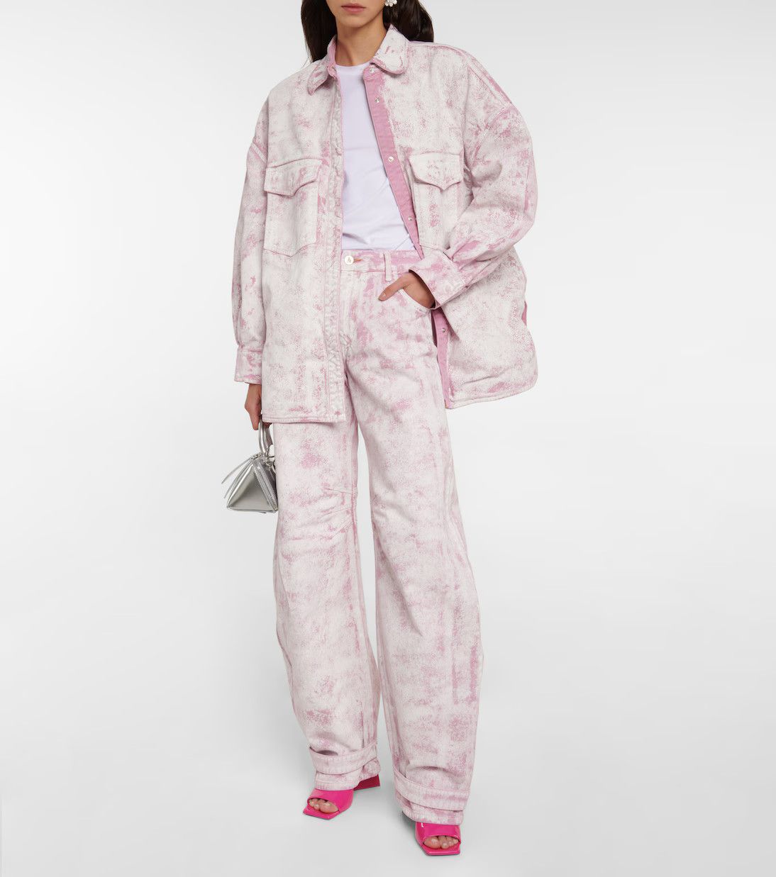 The Attico o1mle0525 Denim Short Coat in Pink Size XS / US 0-2 / IT 36-38 - 2 Thumbnail