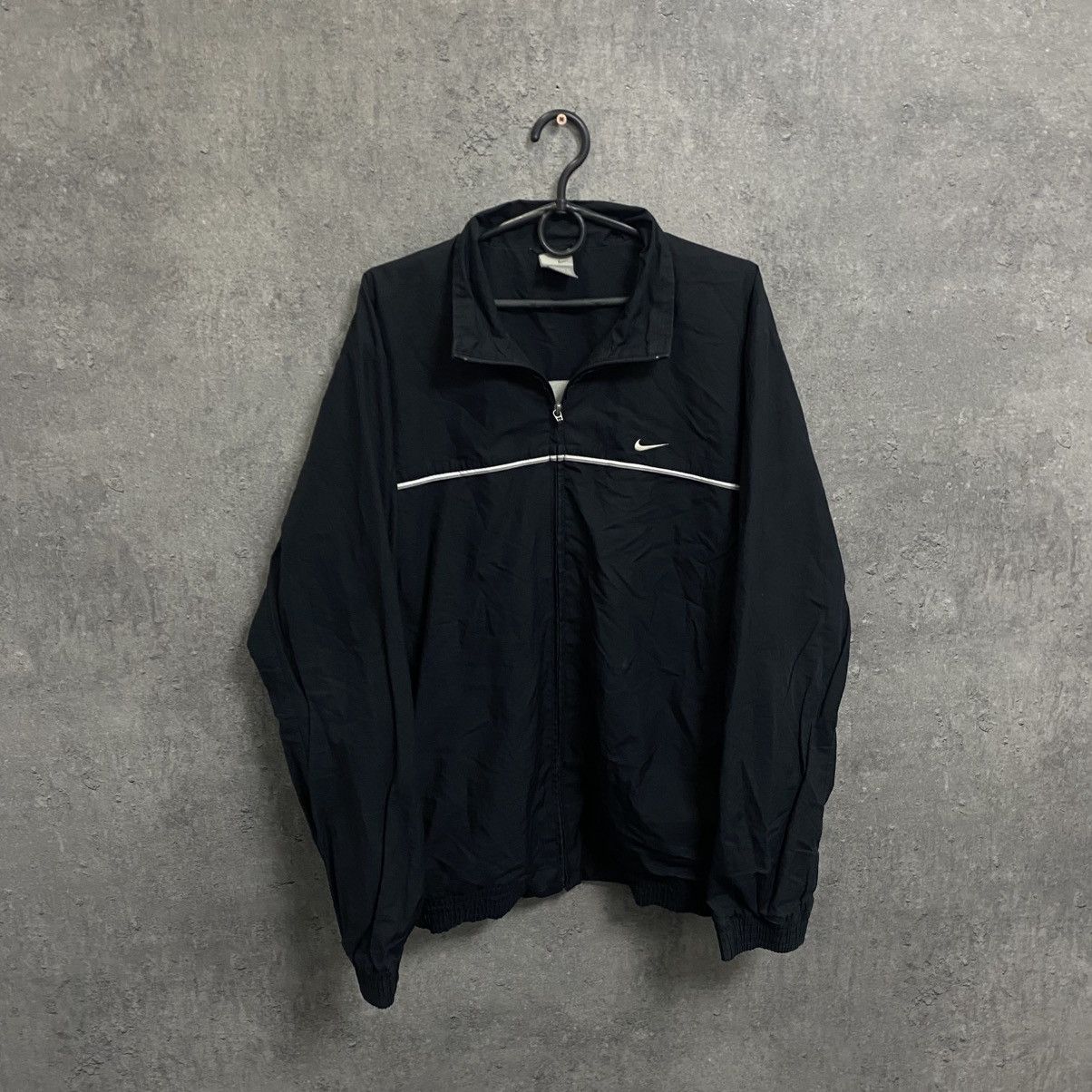 Nike Vintage Y2K Nike Track Jacket Nylon Top Striped Swoosh Size US L / EU 52-54 / 3 - 1 Thumbnail
