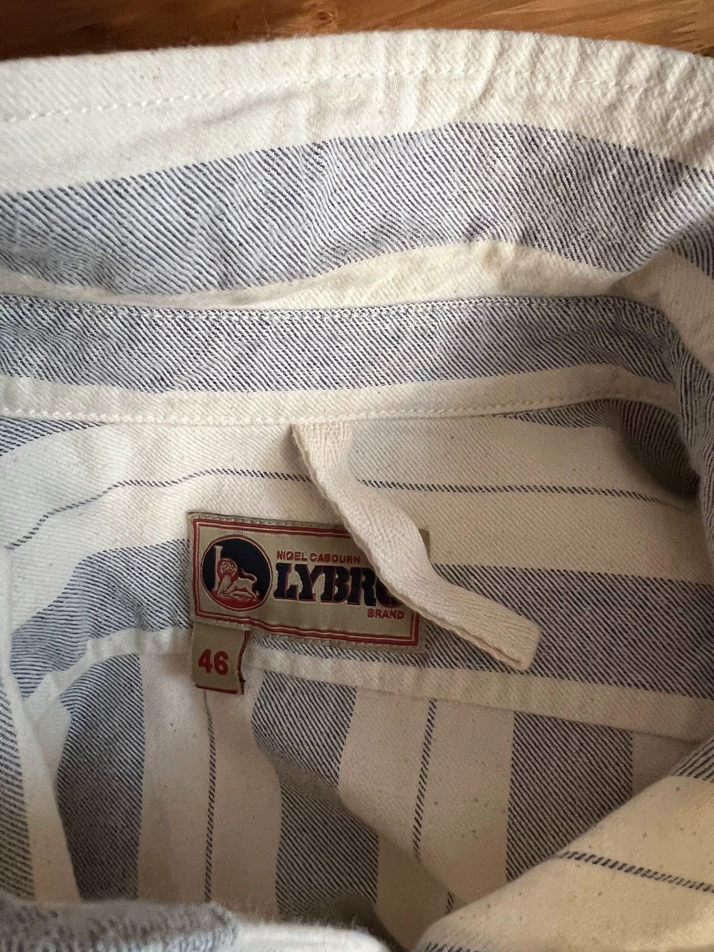 Nigel Cabourn Nigel Cabourn Snap Blue/White Stripe Shirt Jacket 46 S-M Size US S / EU 44-46 / 1 - 9 Thumbnail