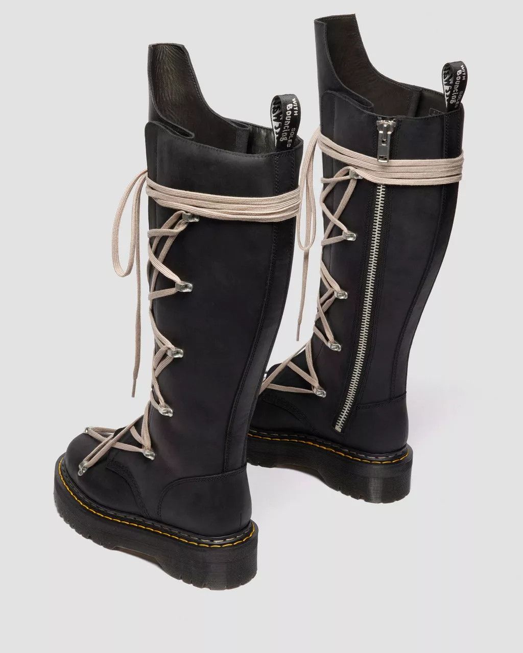 Dr. Martens × Rick Owens Pentalace Leather Platform Boots Size US 14 / EU 47 - 17 Thumbnail
