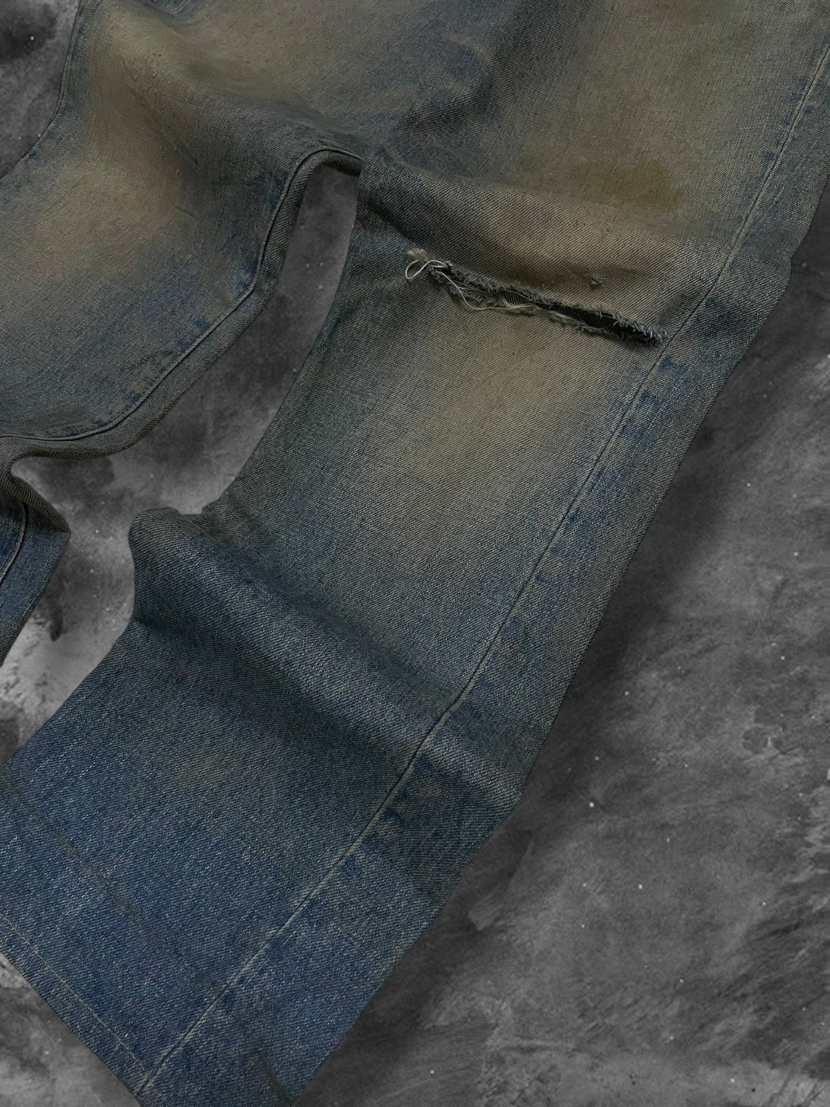Japanese Brand Vintage 1990s Japan Designer POINT War Control Mudwash Denim Size US 29 - 8 Thumbnail