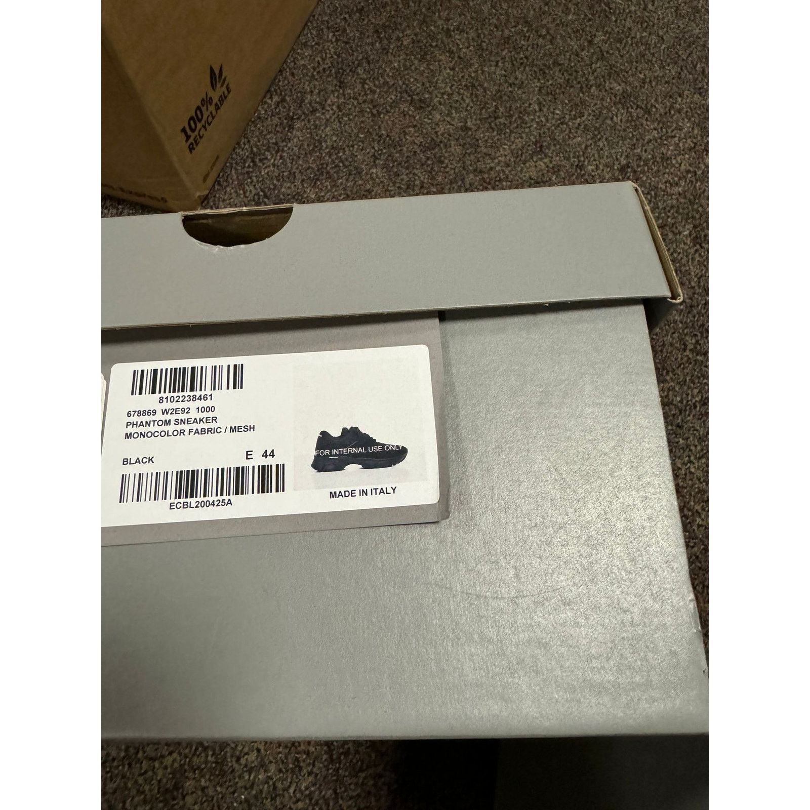 Balenciaga o1rshd1 Q:3 / Monocolor Fabric Mesh Phantom Sneaker in Black Size US 11 / EU 44 - 12 Thumbnail