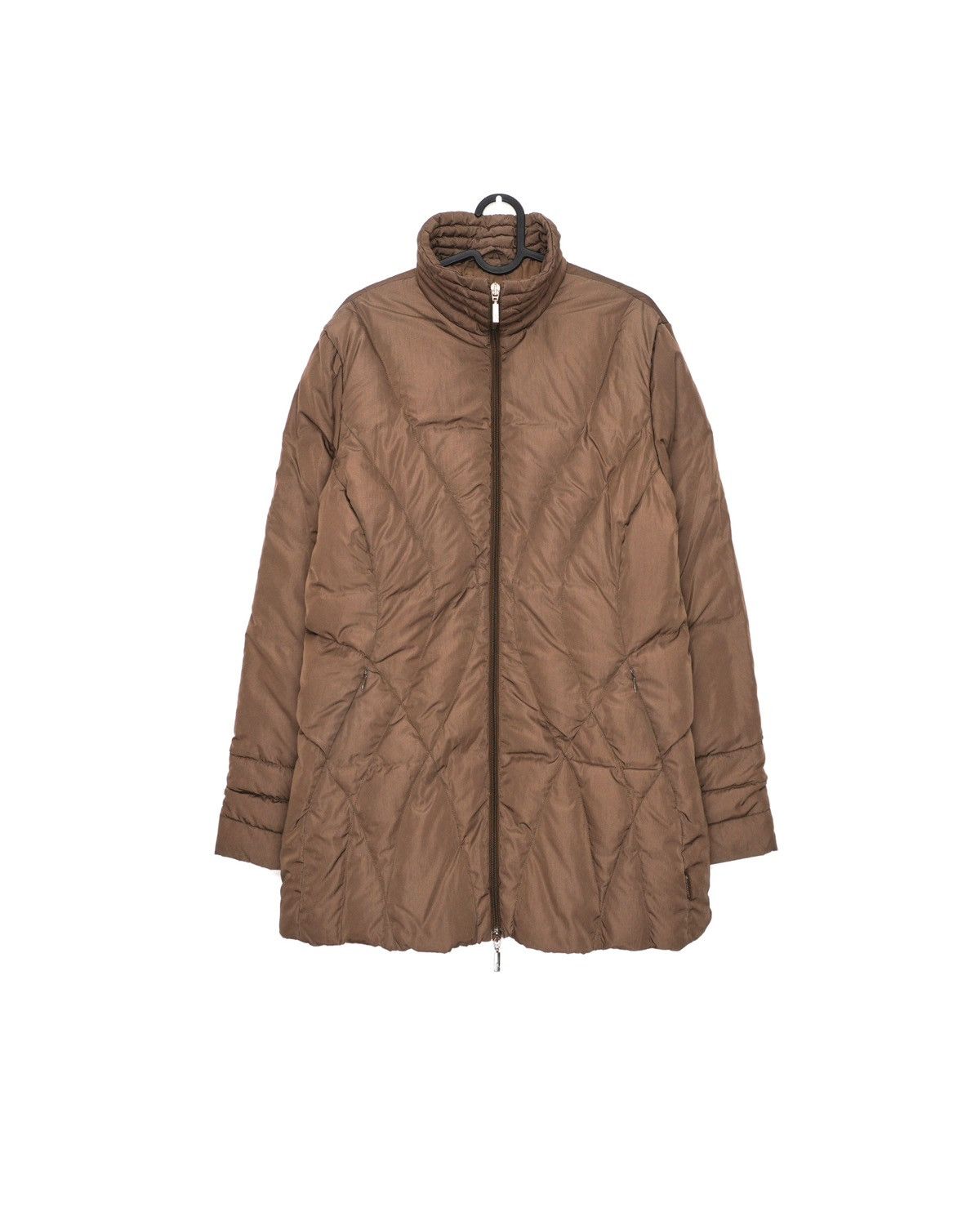 Image of Vintage Moncler 80’S Down Goose Quilted Puffer Long Jacket in Brown, Women's (Size XL)