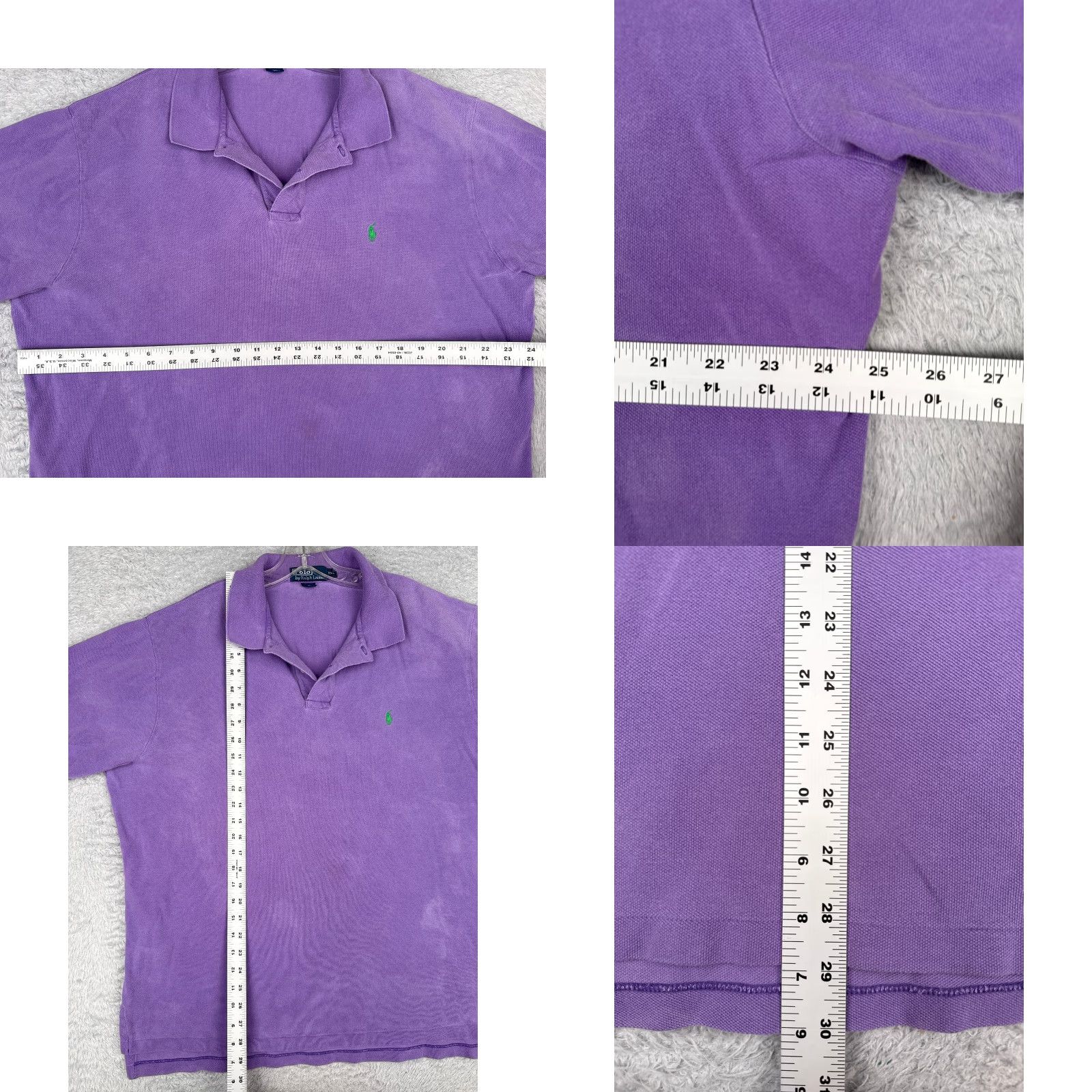Ralph Lauren VINTAGE Polo Ralph Lauren Shirt Men 2XL Purple Short Sleeve 100% Cotton Polo Shirt, 80s Golf Theme, Slim Fit Mens Size US XXL / EU 58 / 5 - 8 Thumbnail