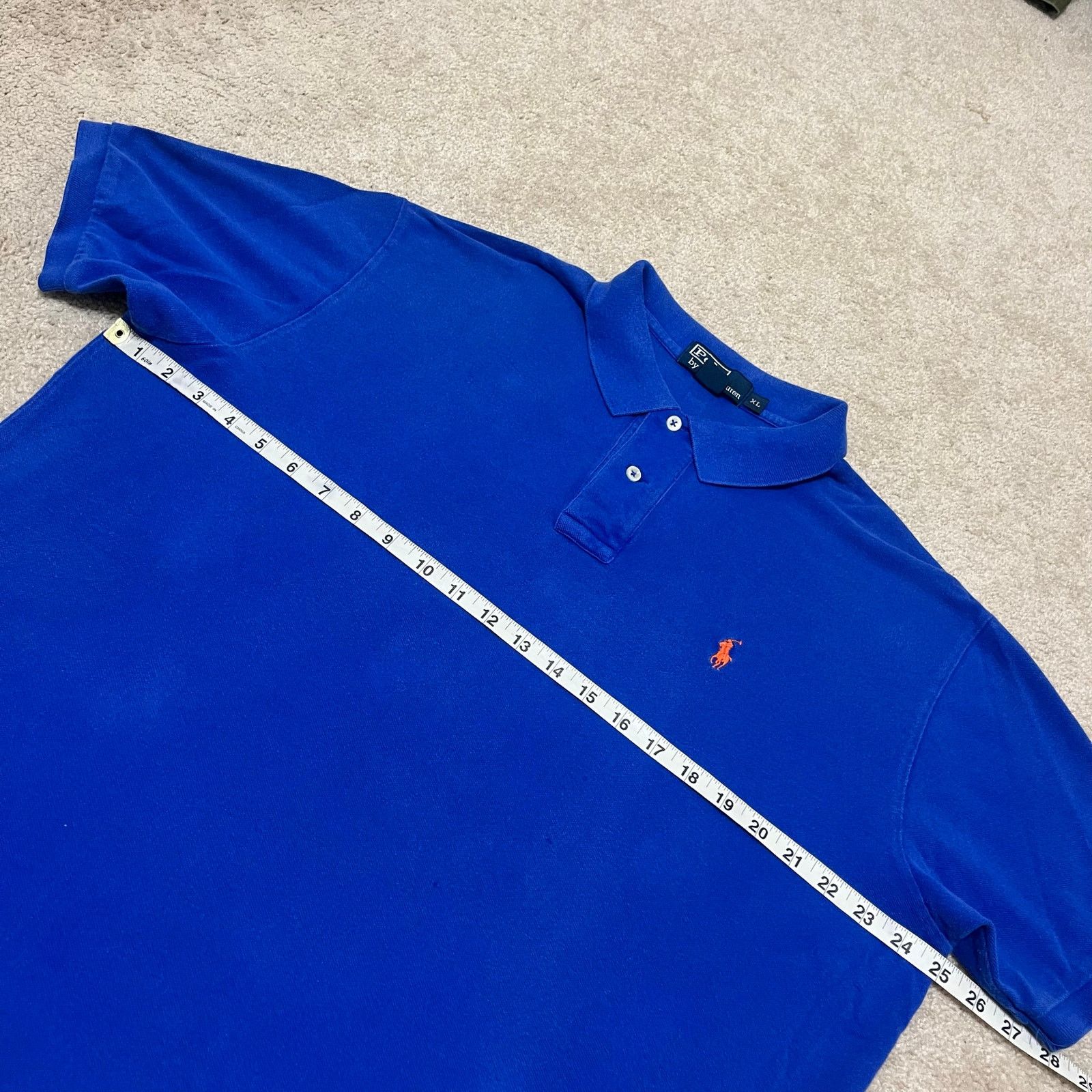 Polo Ralph Lauren Polo Ralph Lauren Blue w/ Orange Pony Polo Shirt XL Size US XL / EU 56 / 4 - 5 Thumbnail
