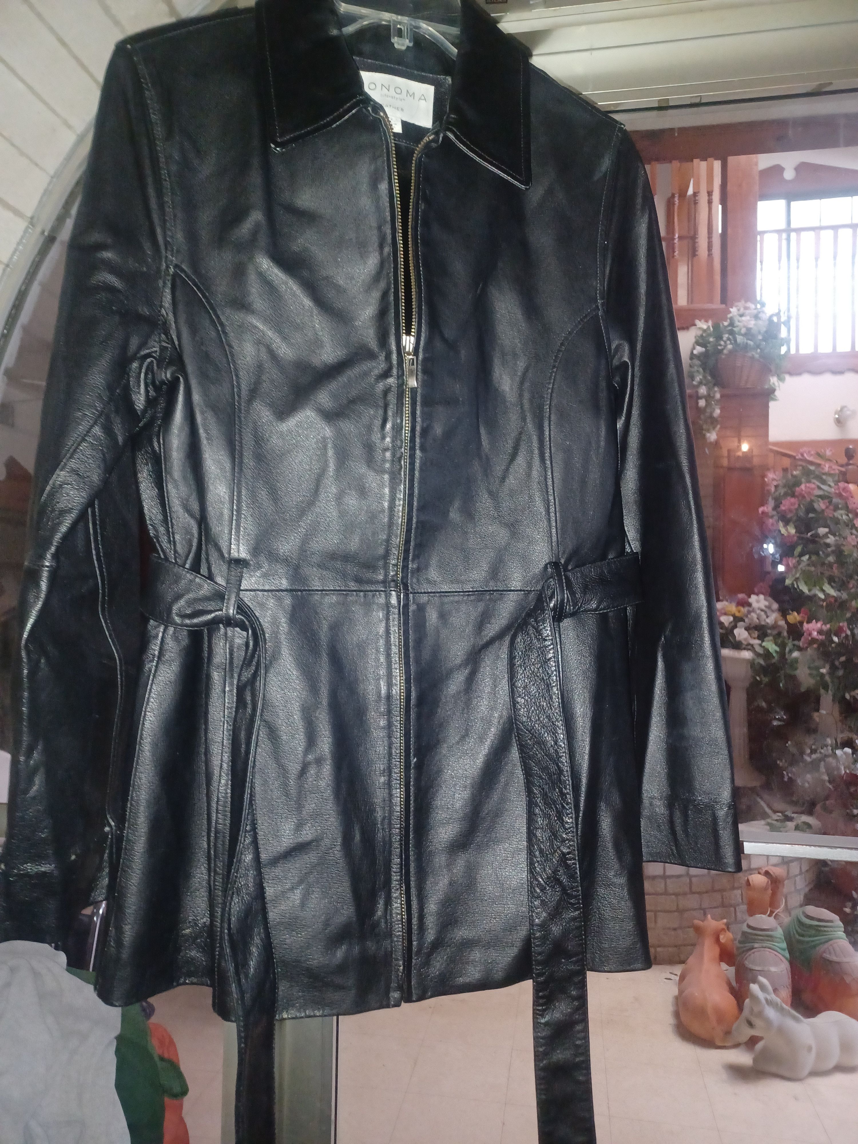 Sonoma Sonoma Women's Leather Coat Small Black Size S / US 4 / IT 40 - 1 Thumbnail