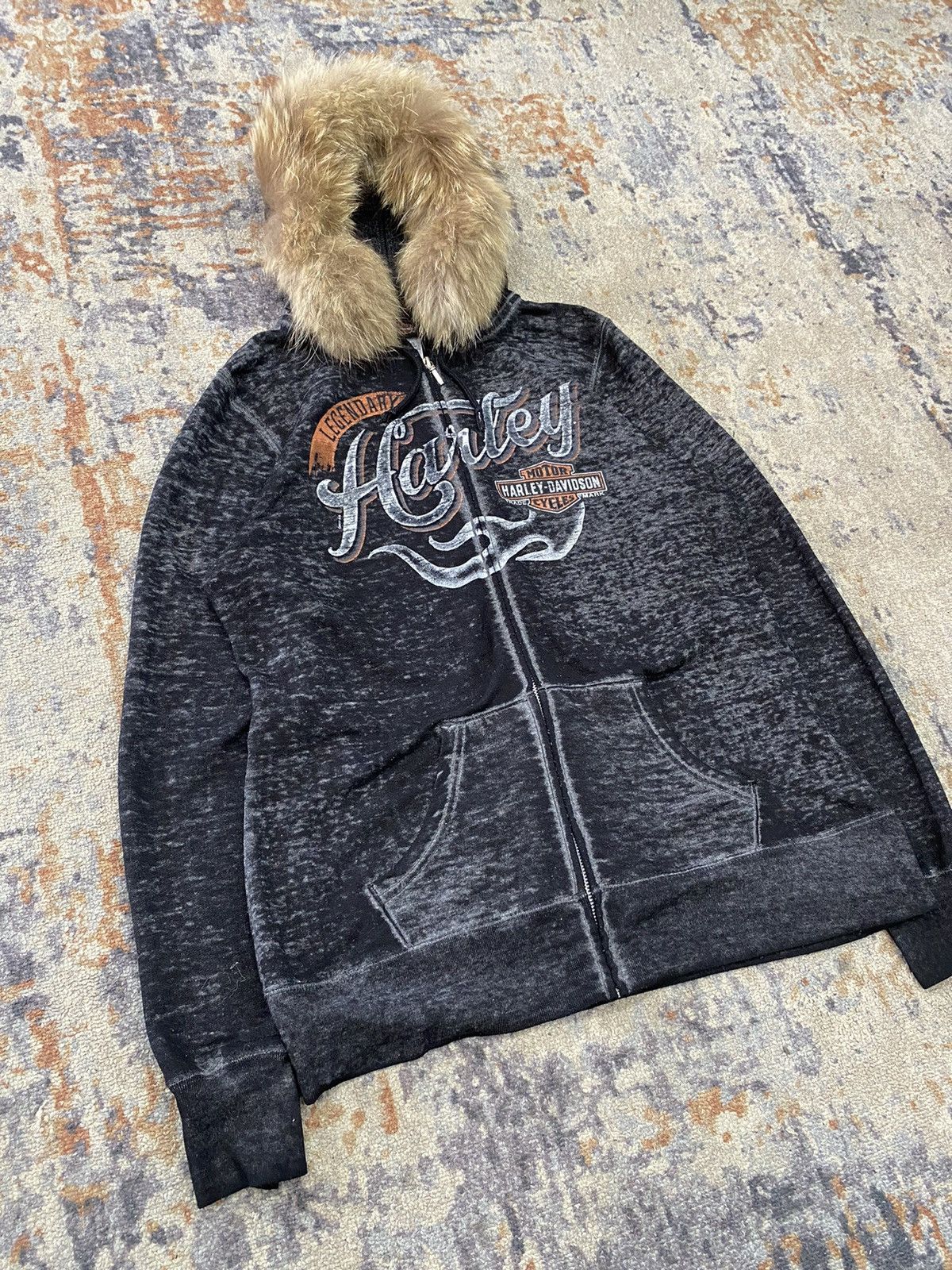 If Six Was Nine × Japanese Brand × Le Grande Bleu (L.G.B.) Faux fur hoodie harley davidson ifsixwasnine style lgb Size US L / EU 52-54 / 3 - 4 Thumbnail