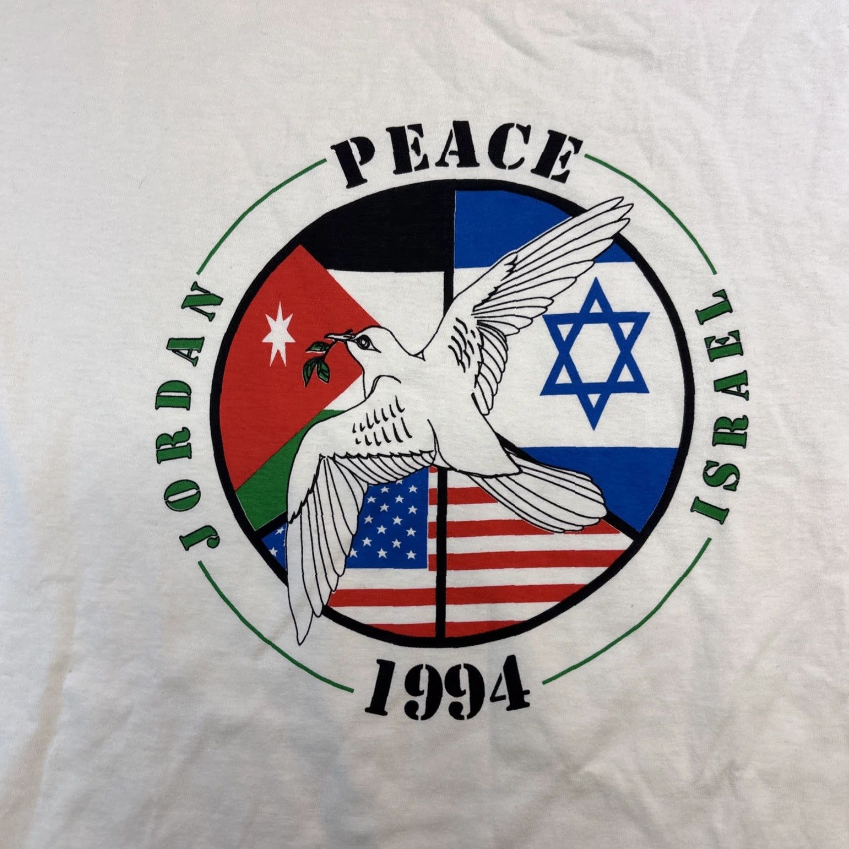 Vintage VINTAGE Israel Peace 1994 Crewneck Sweater Unisex 2XL White Peace Gaza Palestine War Mens Womens Size US XXL / EU 58 / 5 - 2 Thumbnail