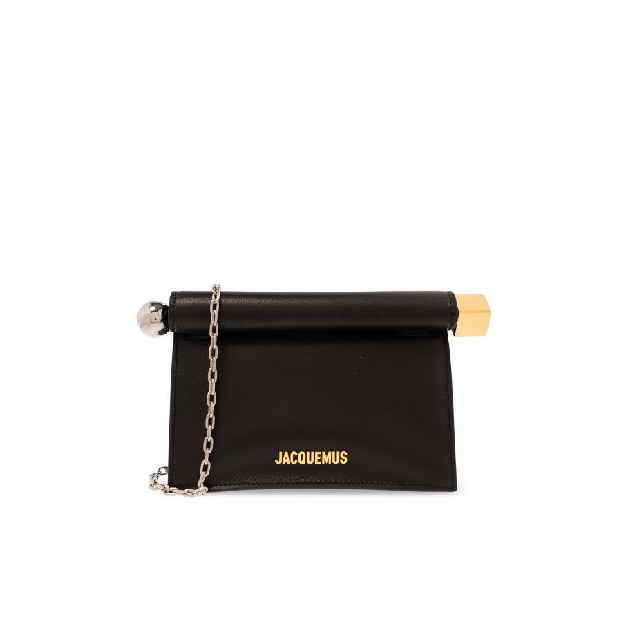 Jacquemus JACQUEMUS La Petite Pochette Rond Black Leather Shoulder Bag Size ONE SIZE - 1 Thumbnail