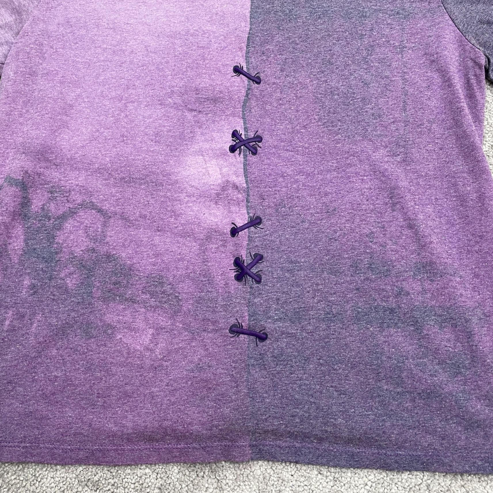 Disney Disney Nightmare Before Christmas Jack & Sally Purple T-Shirt Lace Up V-Neck Women’s Large Casual Gothic Grunge Size L / US 10 / IT 46 - 3 Thumbnail