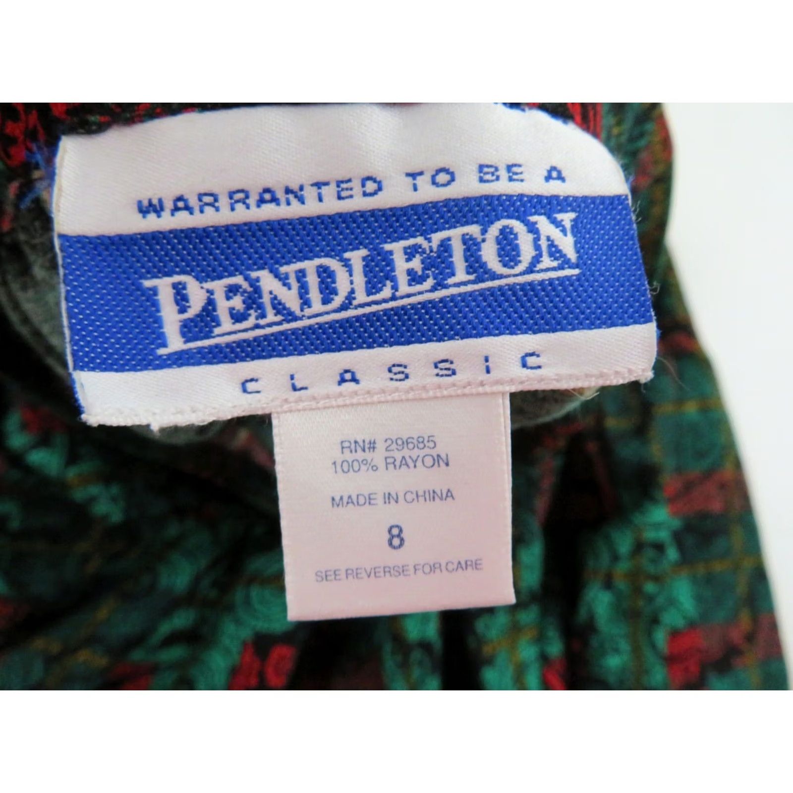 Pendleton VINTAGE Pendleton Skirt Womens 8 Midi A-line Boho Paisley Pleated Floral Green 27” Waist 80s 90s Mens Girls Size 30" / US 8 / IT 44 - 4 Thumbnail