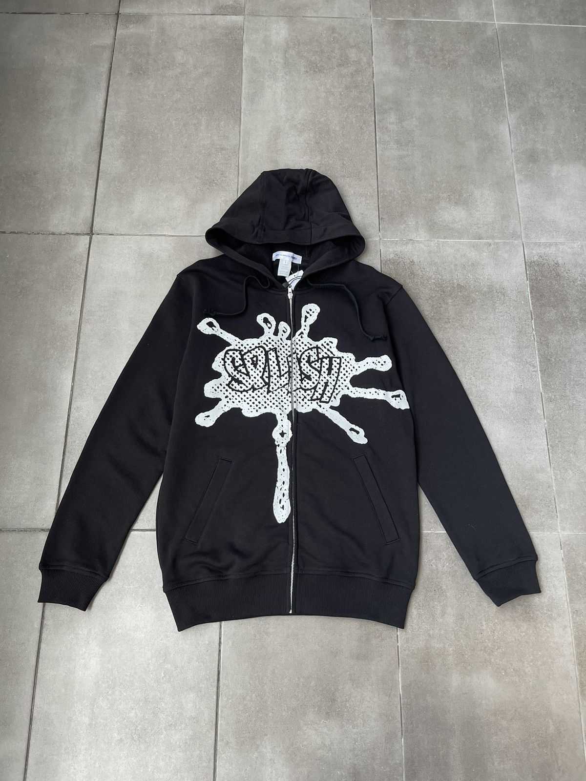 Comme des Garcons !DS! SS22 Comme Des Garcons "Splish" Logo Black Hoodie Size US L / EU 52-54 / 3 - 10 Thumbnail