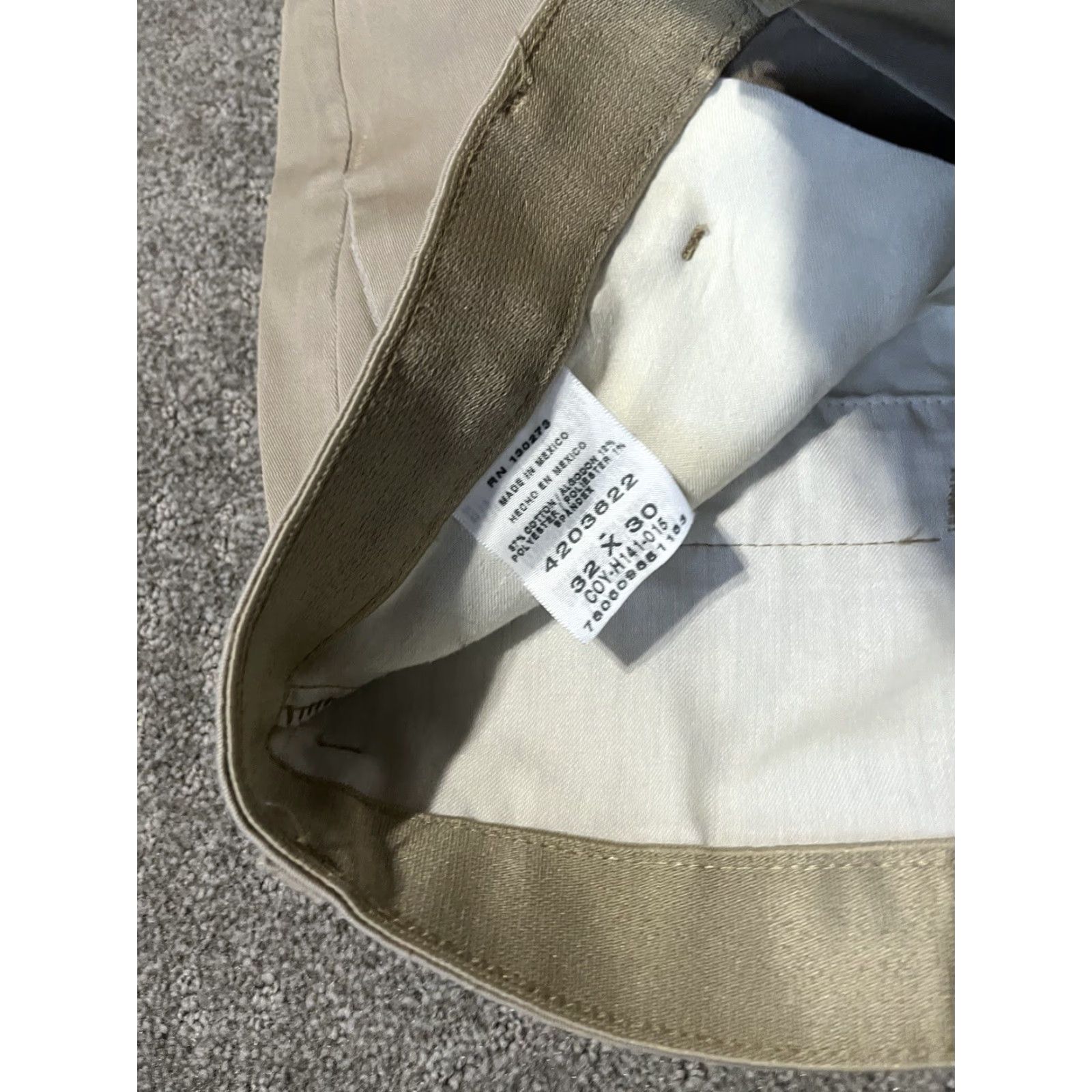 Lee Lee Pants Mens 32X29 Custom Fit Flat Front Beige Chino Casual Slim Relaxed Waistband Button Zipper Pockets Cotton Spandex Size US 32 / EU 48 - 6 Thumbnail
