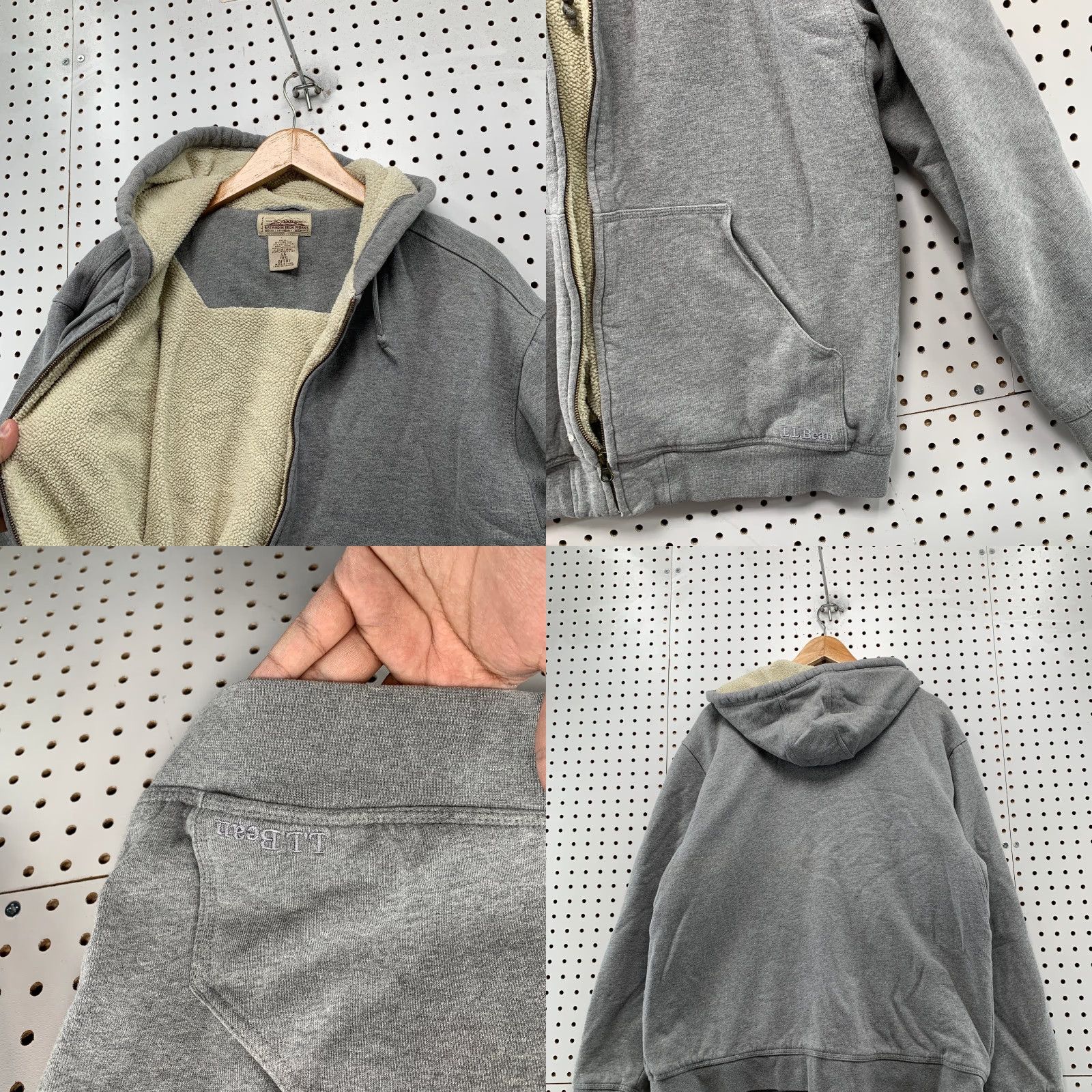 Vintage L.L. Bean Katahdin Hoodie Sweatshirt Mens XL Gray Lined Sherpa Iron Works Up Size US XL / EU 56 / 4 - 9 Thumbnail