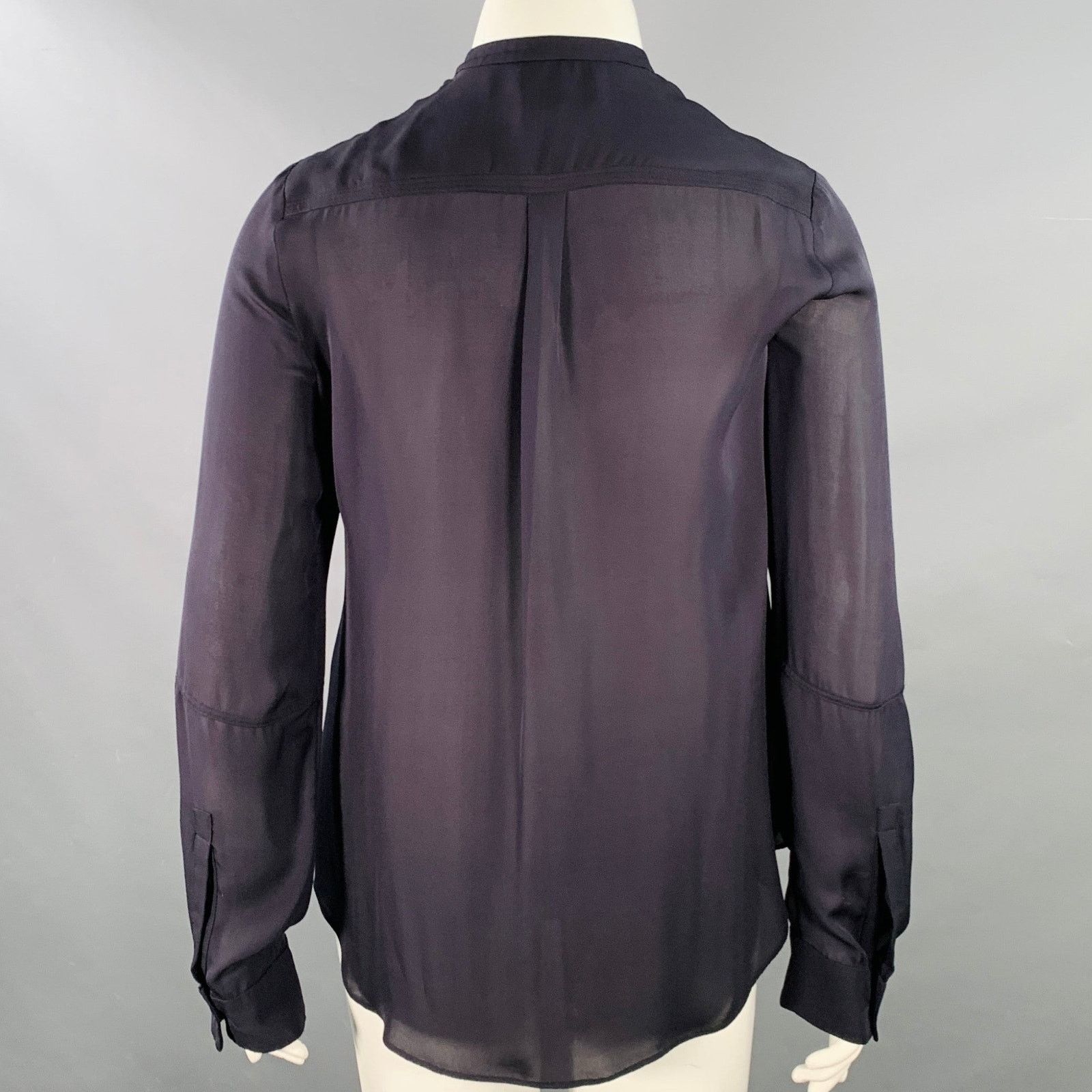 A.L.C. A.L.C. Size L Black Hidden Buttons Collarless Blouse Size L / US 10 / IT 46 - 3 Thumbnail