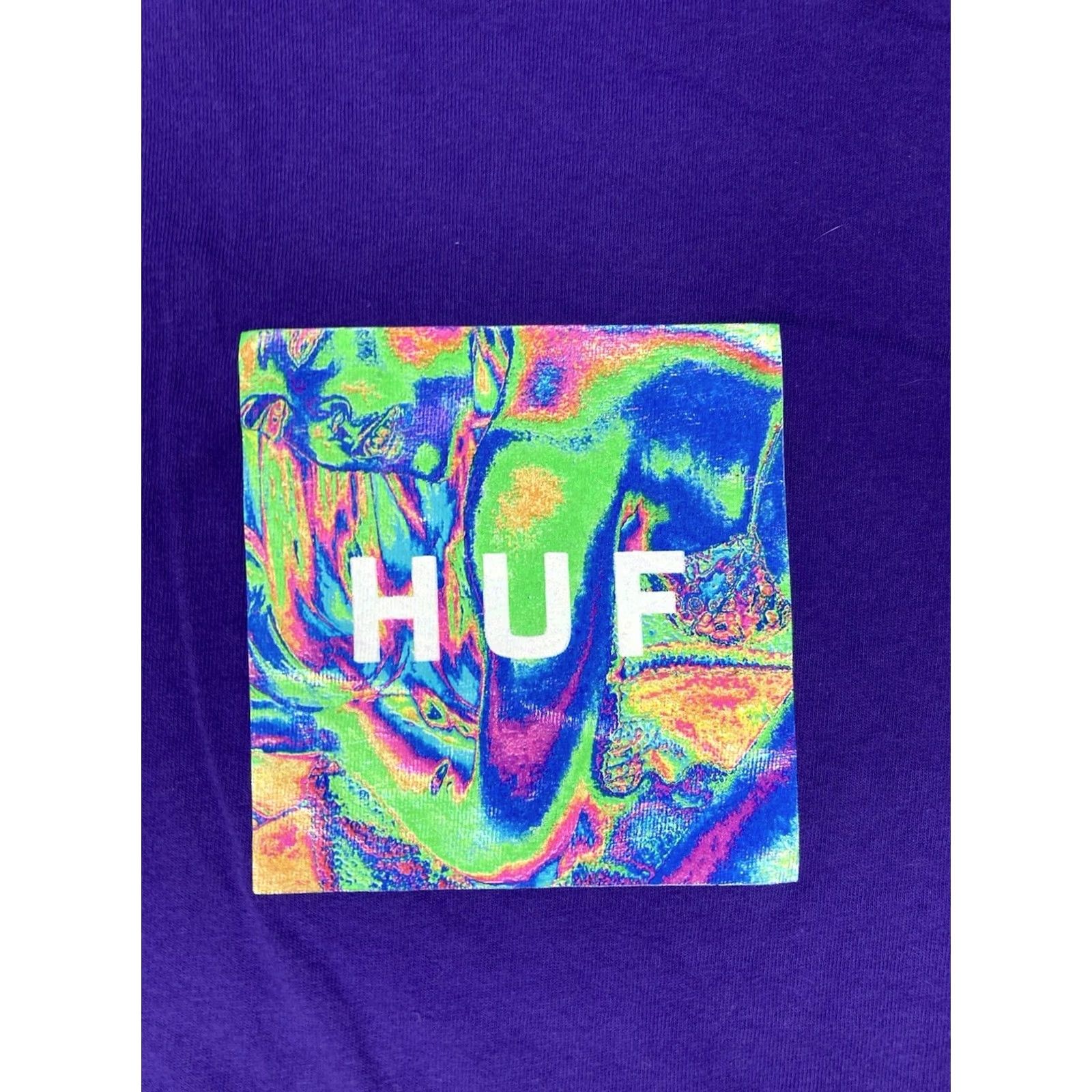 Huf VINTAGE HUF Logo Graphic T-shirt Men Small Purple Long Sleeve Size US S / EU 44-46 / 1 - 2 Thumbnail
